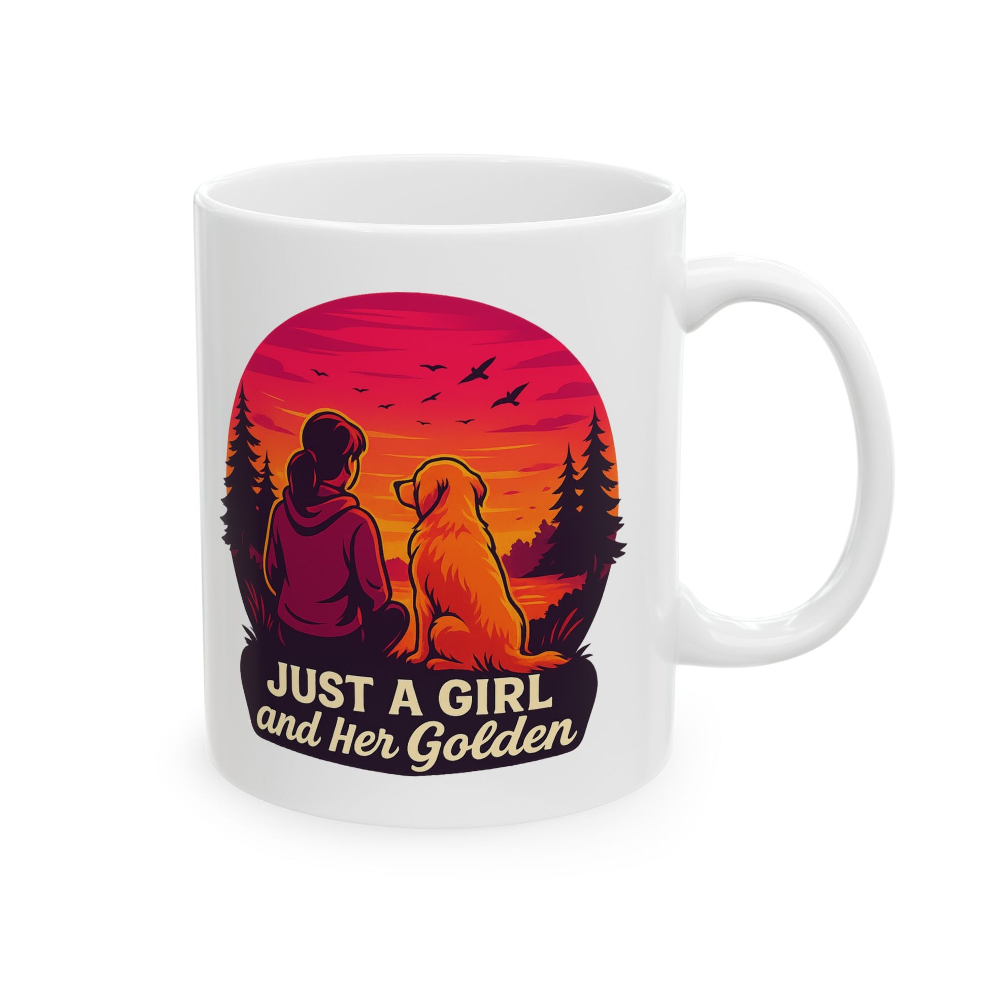 Just A Girl And Her Golden- Ceramic Mug - Chubby Little Cheeks Co.