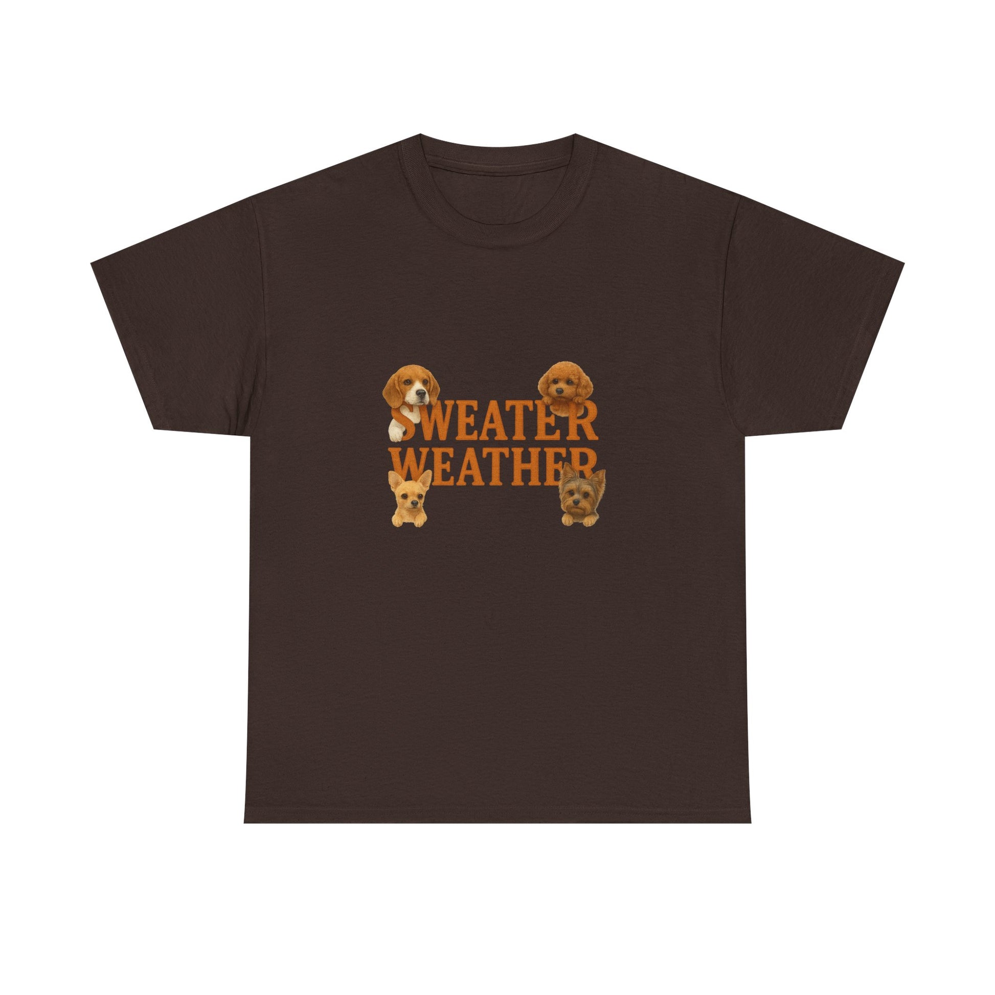 Sweater Weather Dog Tee, Unisex Heavy Cotton Tee, Fall Apparel - Chubby Little Cheeks Co.