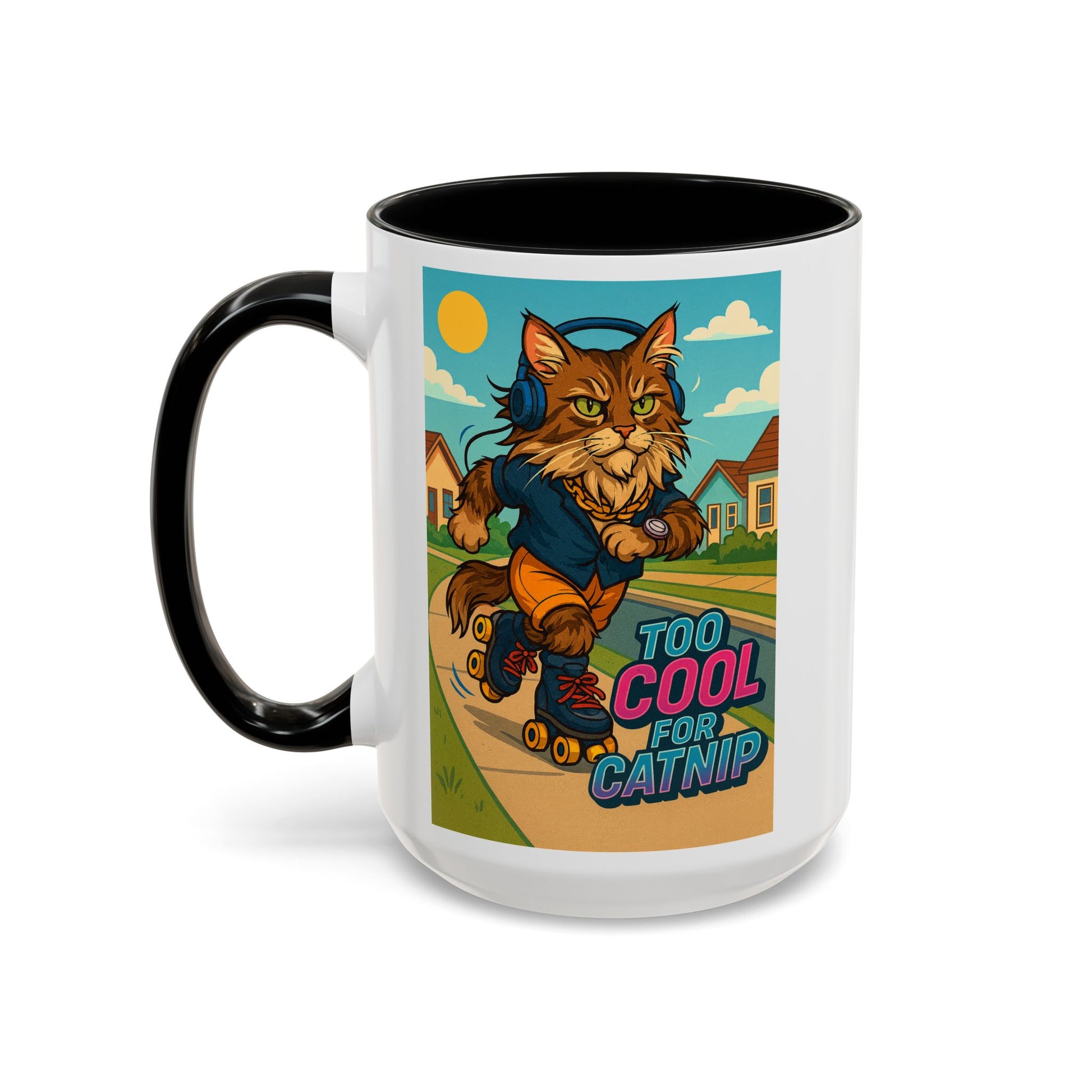 🐈 Male Maine Coon Cat on Roller Skates – Too Cool for Catnip - Chubby Little Cheeks Co.