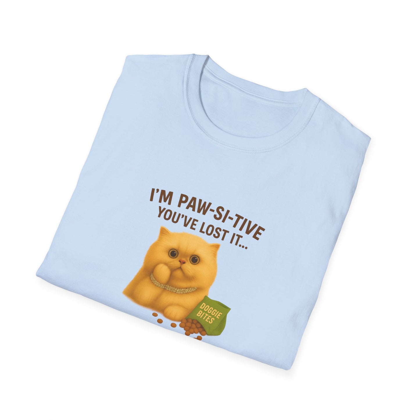 I’m Paw-si-tive You’ve Lost It Cat T-Shirt – Funny Persian Cat With Doggie Treats - Chubby Little Cheeks Co.