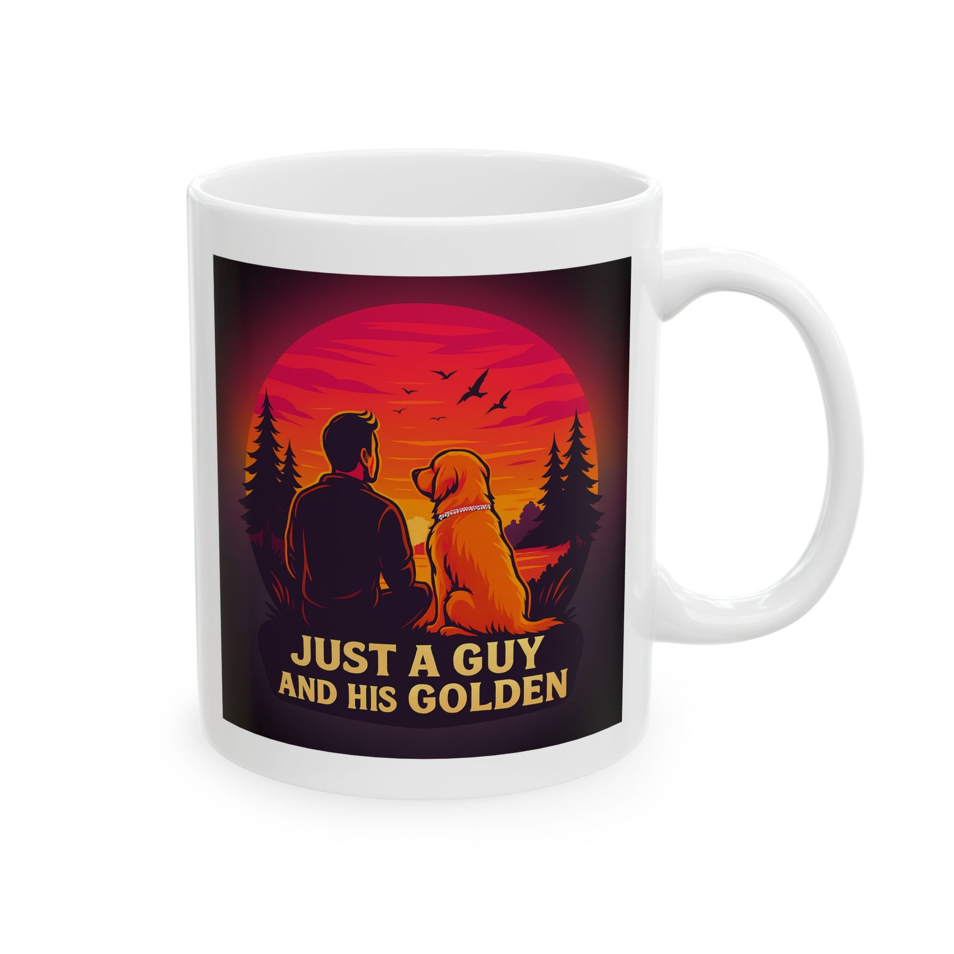Just a Guy and His Golden — Sunset Ceramic Mug - Chubby Little Cheeks Co.