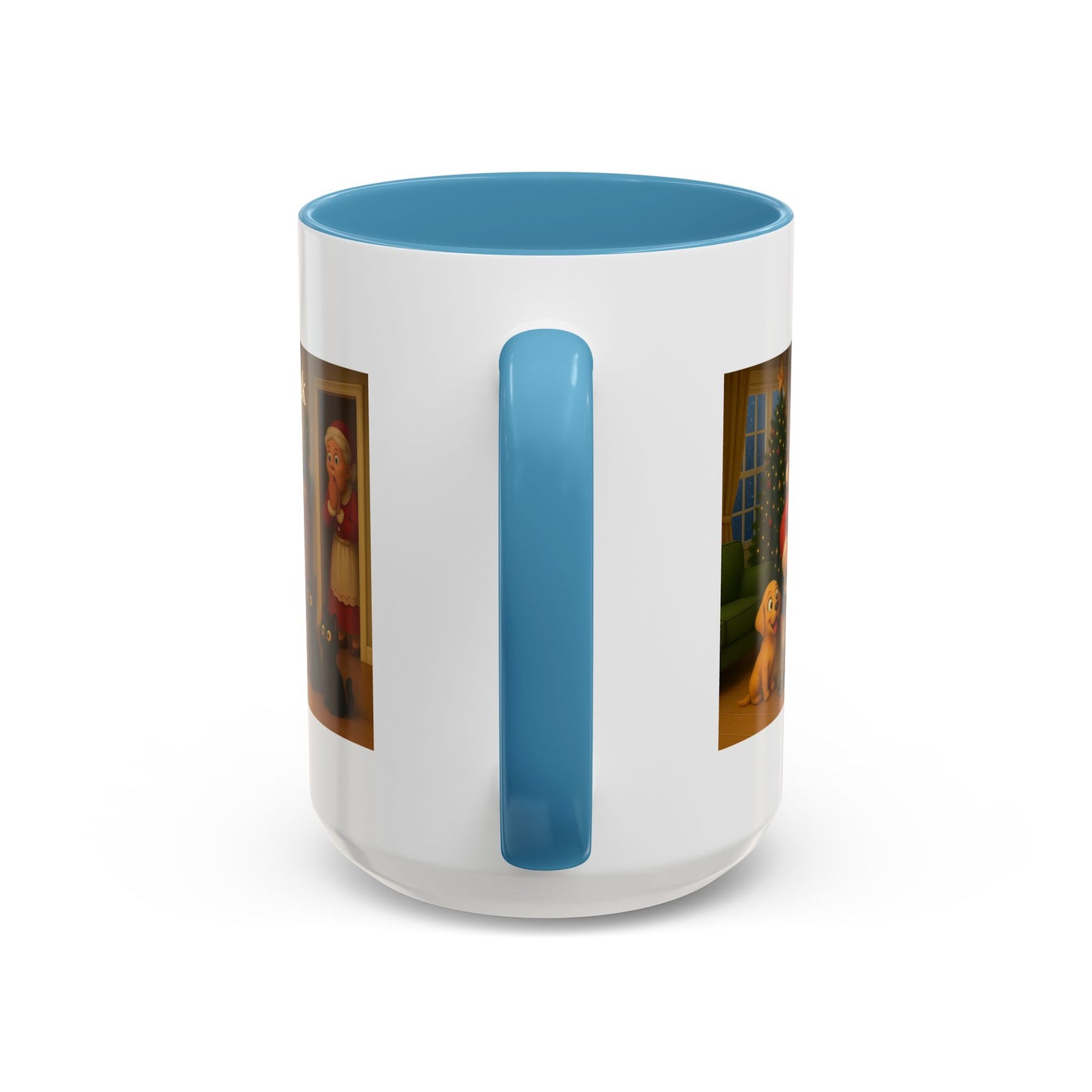 Dance Break for(classic) Santa Coffee Mug — Festive Christmas Santa & Pets Accent Mug (15oz)