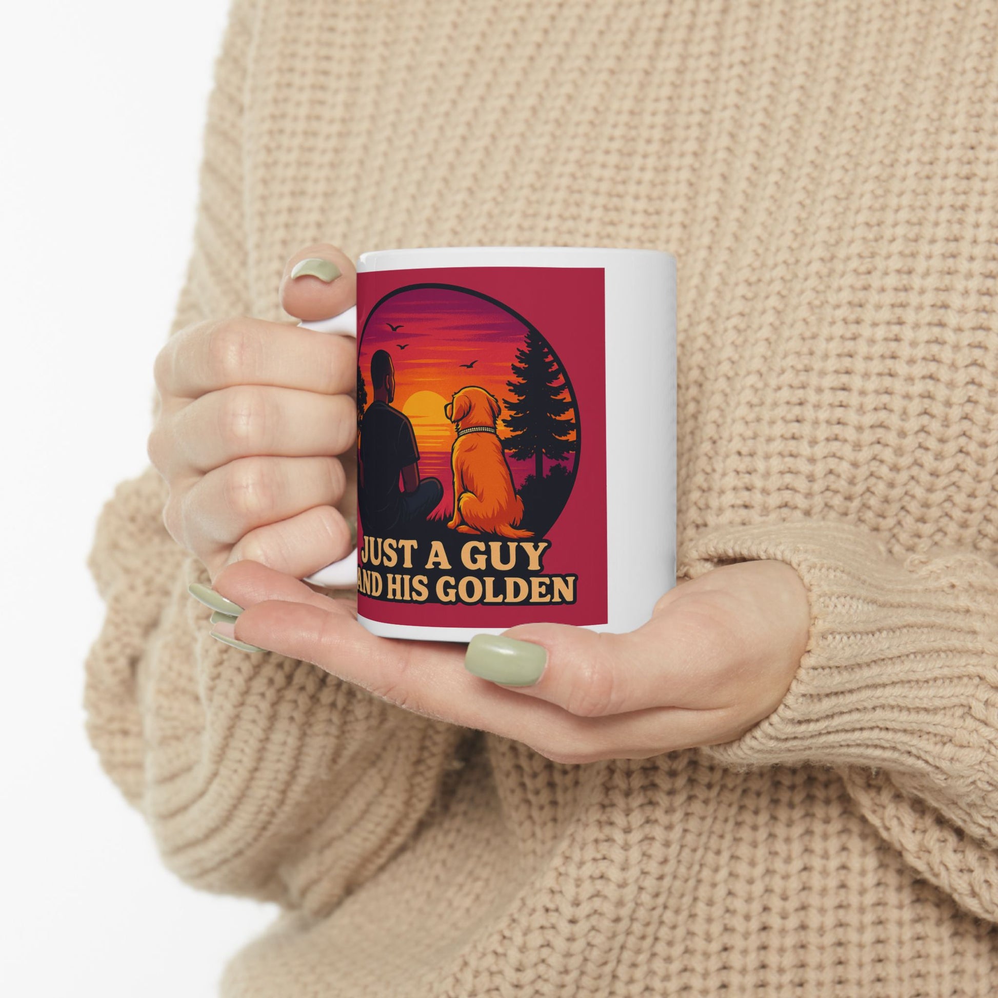 Just A Guy And His Golden Sunset Ceramic Mug - Chubby Little Cheeks Co.