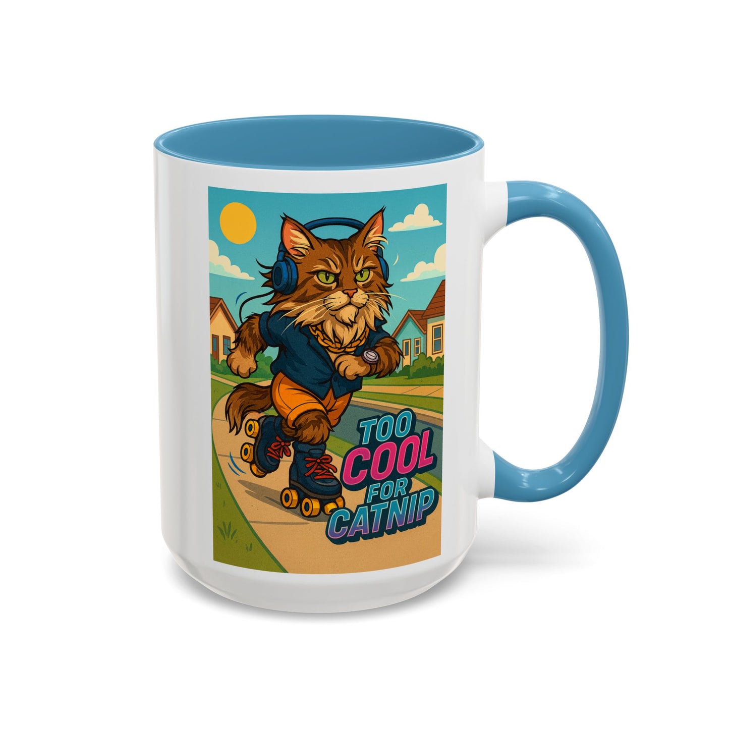 🐈 Male Maine Coon Cat on Roller Skates – Too Cool for Catnip - Chubby Little Cheeks Co.