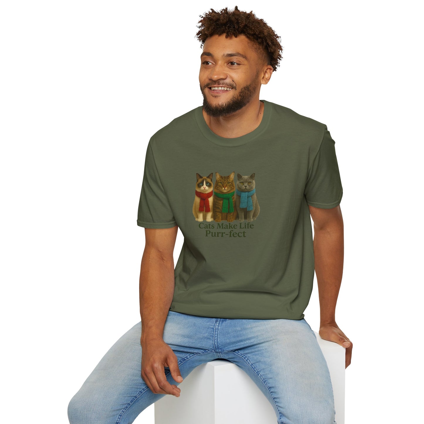 Cats Make Life Purr-fect T-Shirt, Cat Lovers Gift - Chubby Little Cheeks Co.