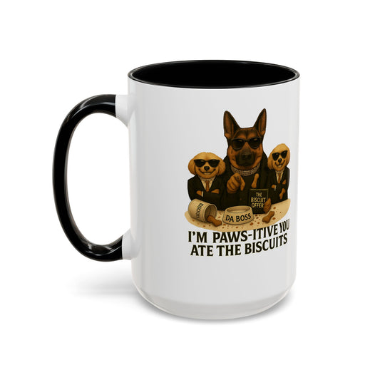 Paw-Si-Tive Blame-Godfather-Style Dog Mug, German Shepherd “Da Boss,” Multipoos, Mafia Parody - Chubby Little Cheeks Co.