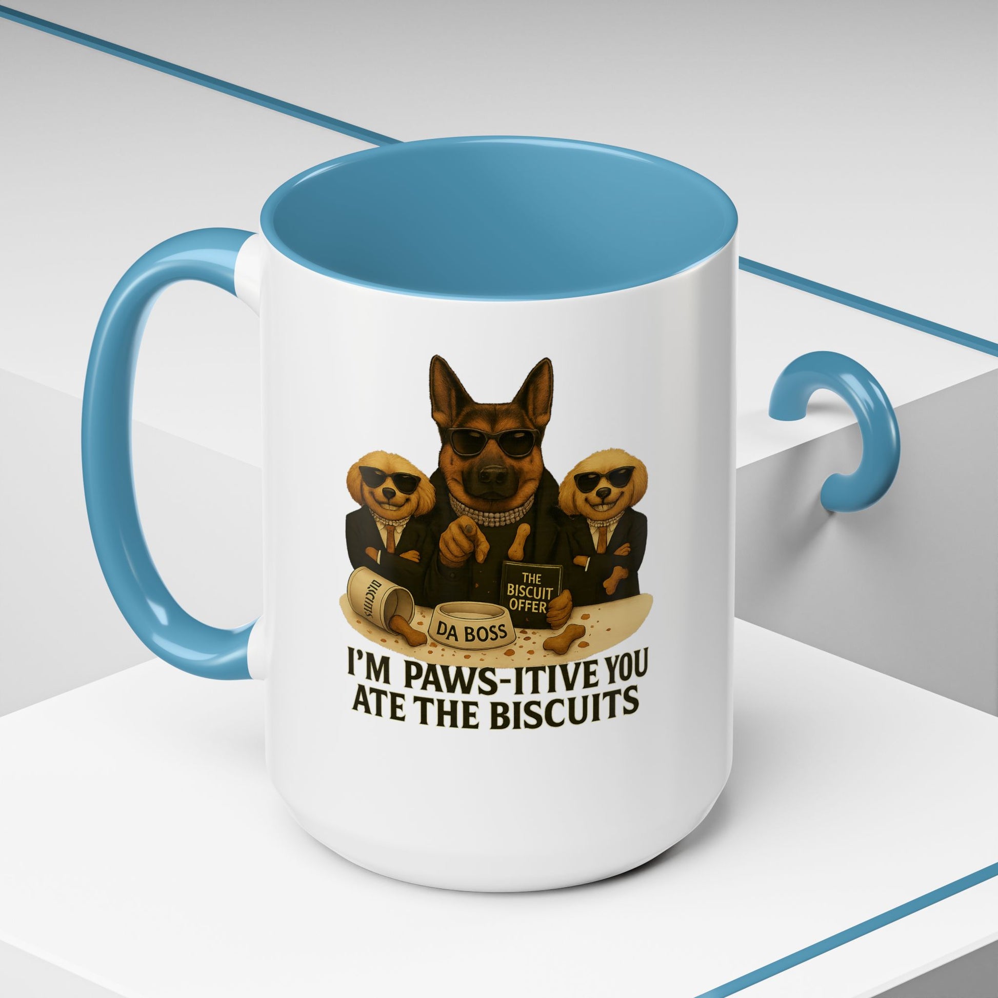 Paw-Si-Tive Blame-Godfather-Style Dog Mug, German Shepherd “Da Boss,” Multipoos, Mafia Parody - Chubby Little Cheeks Co.