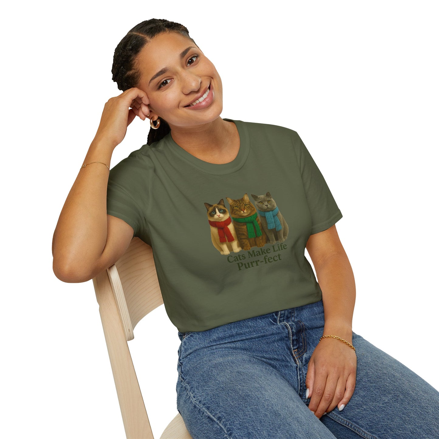 Cats Make Life Purr-fect T-Shirt, Cat Lovers Gift - Chubby Little Cheeks Co.
