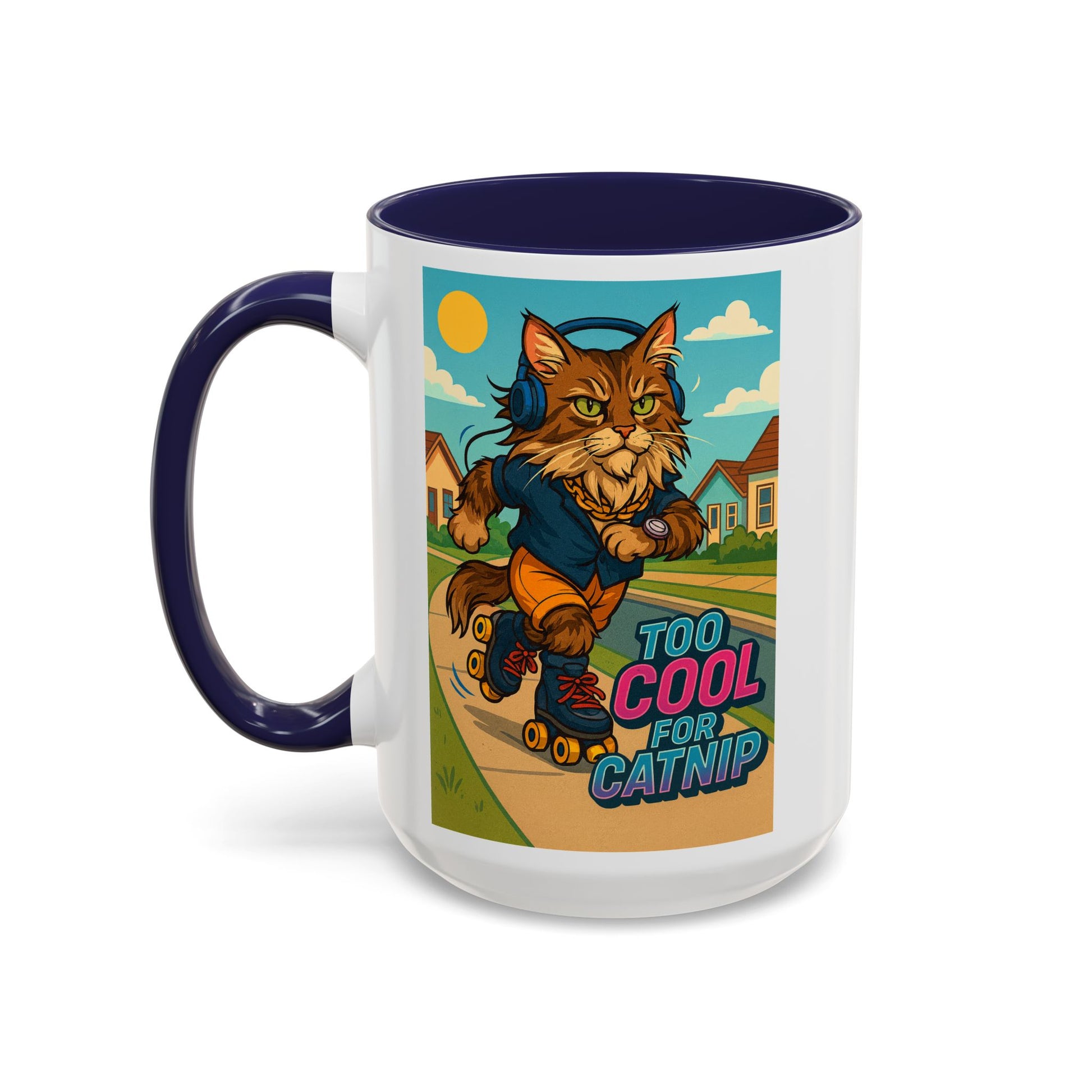 🐈 Male Maine Coon Cat on Roller Skates – Too Cool for Catnip - Chubby Little Cheeks Co.