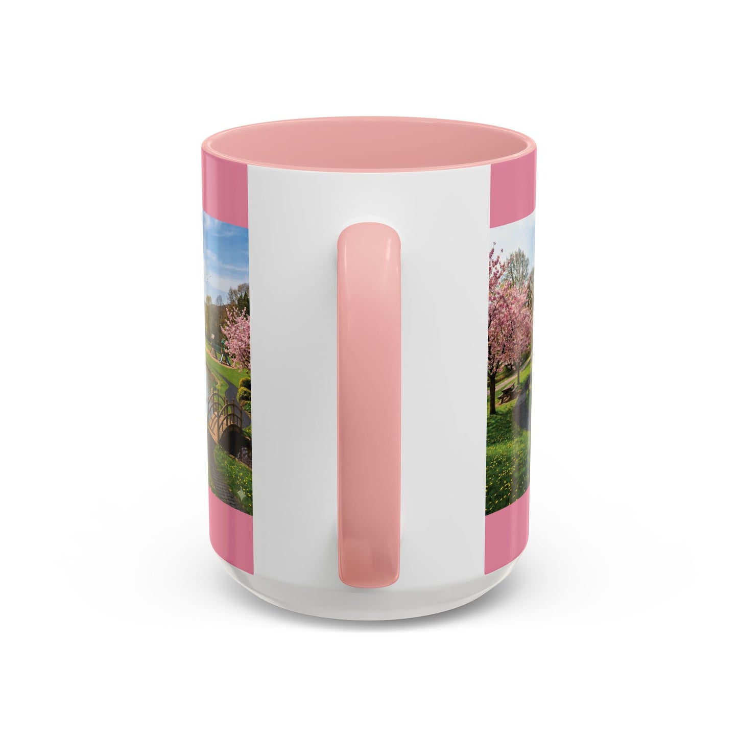 Peace Be Still Accent Coffee Mug — Pink Scenic Garden 11/15oz - Chubby Little Cheeks Co.