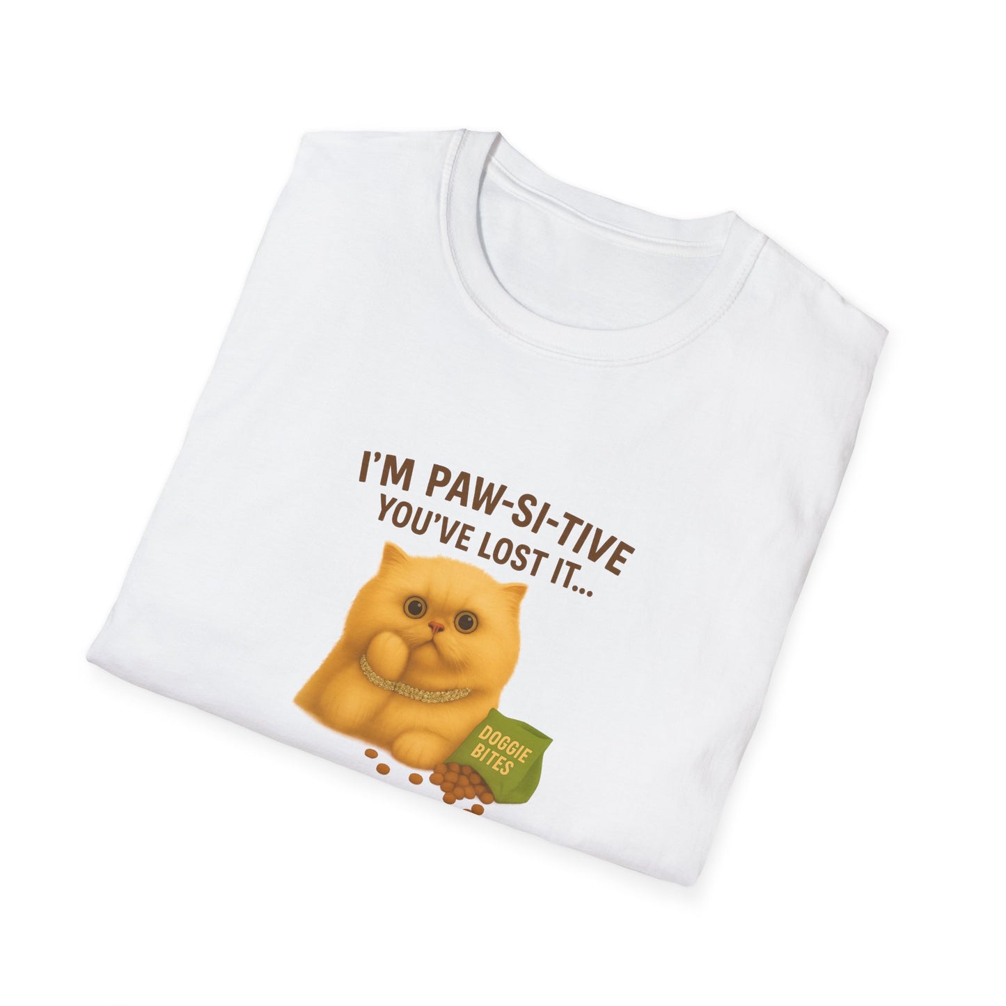 I’m Paw-si-tive You’ve Lost It Cat T-Shirt – Funny Persian Cat With Doggie Treats - Chubby Little Cheeks Co.