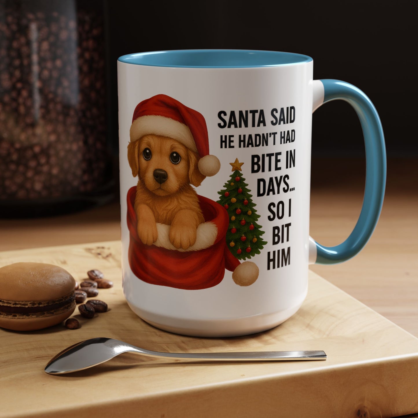 Golden Retriever Bite-In-Days Mug- Holiday Dogs