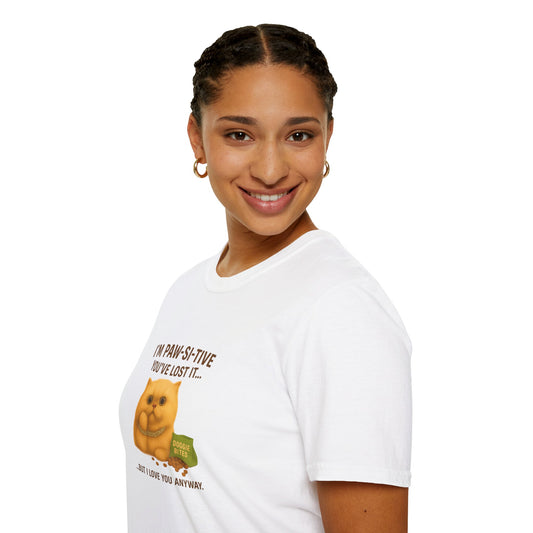 I’m Paw-si-tive You’ve Lost It Cat T-Shirt – Funny Persian Cat With Doggie Treats - Chubby Little Cheeks Co.