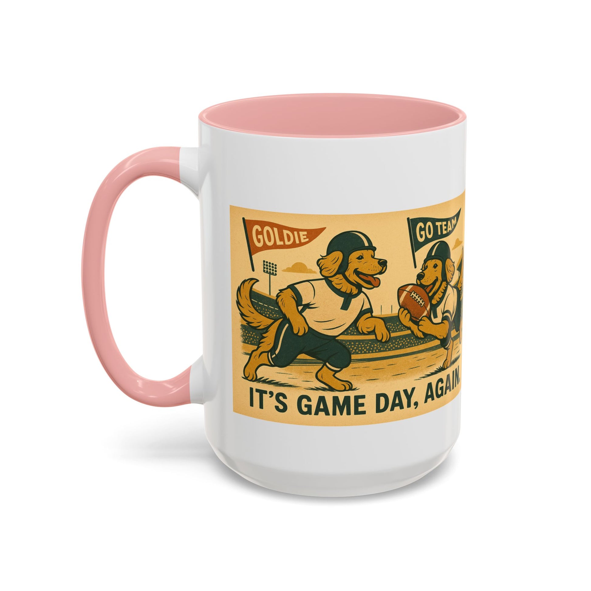 Game Day Golden Retrievers Vintage Football Mug - Chubby Little Cheeks Co.