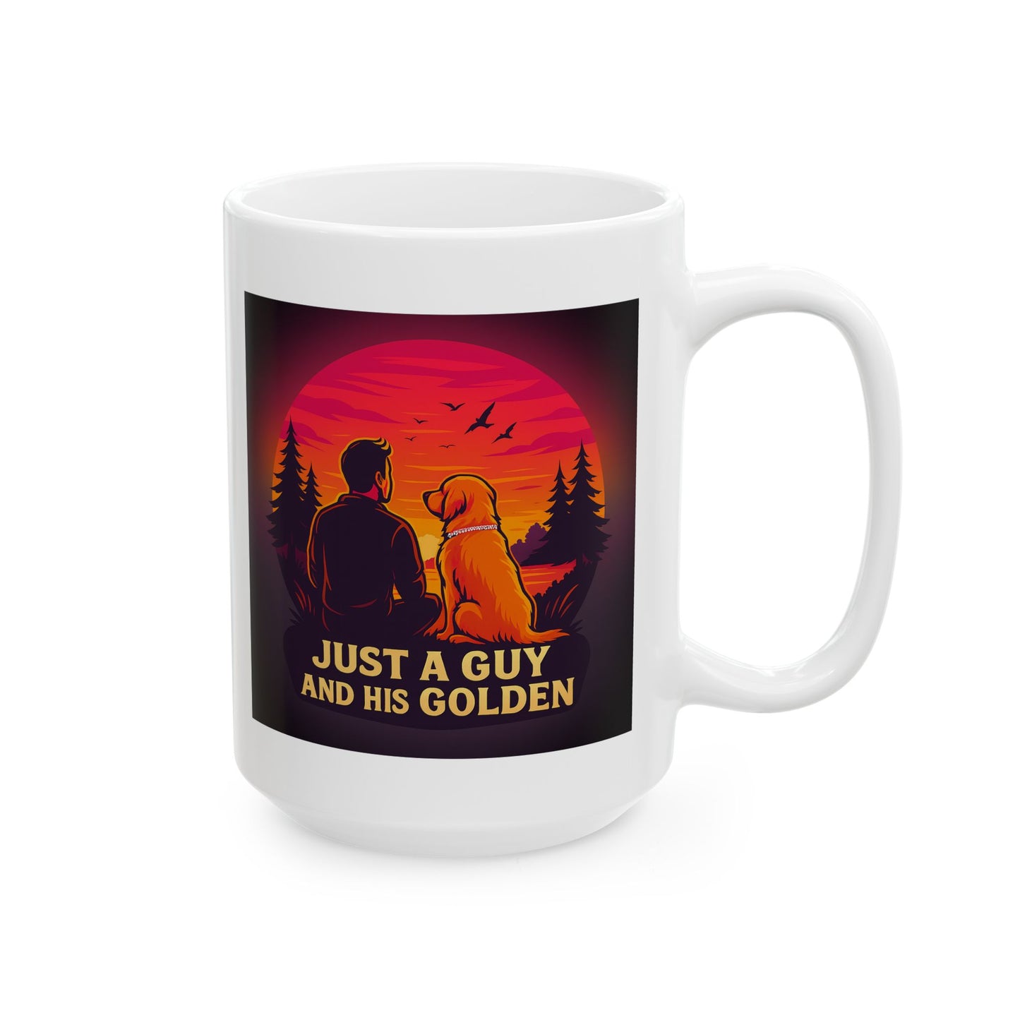 Just a Guy and His Golden — Sunset Ceramic Mug - Chubby Little Cheeks Co.
