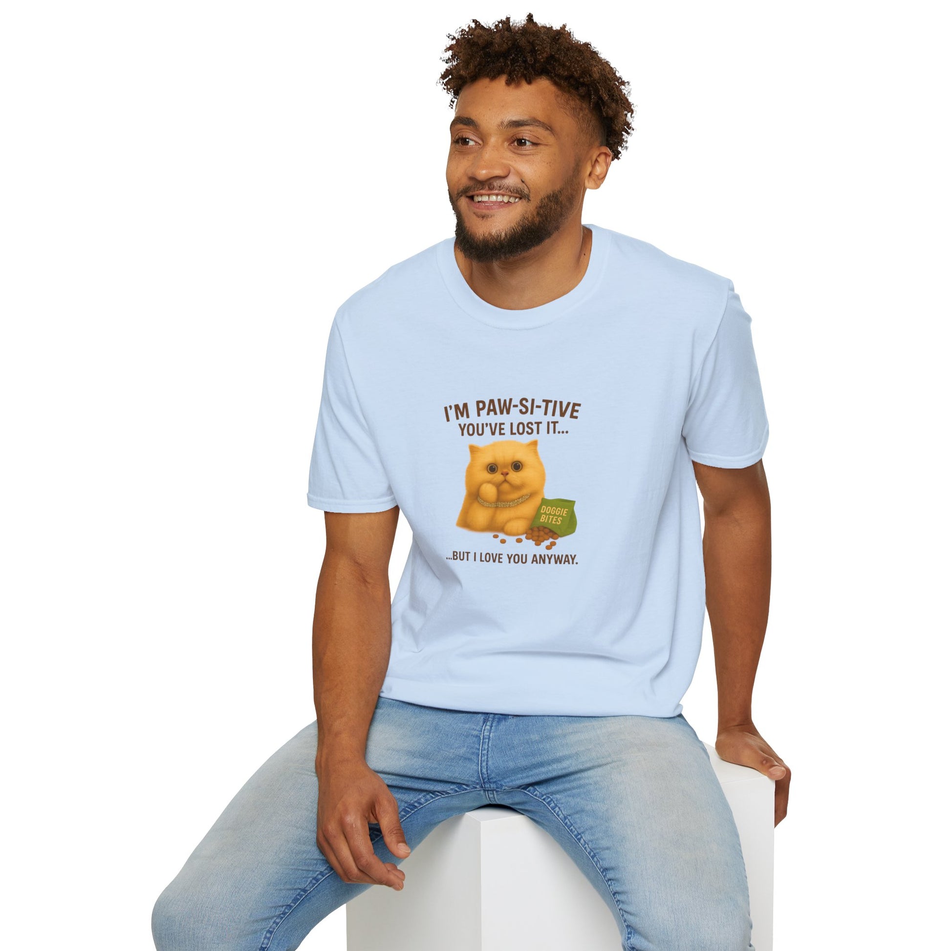 I’m Paw-si-tive You’ve Lost It Cat T-Shirt – Funny Persian Cat With Doggie Treats - Chubby Little Cheeks Co.