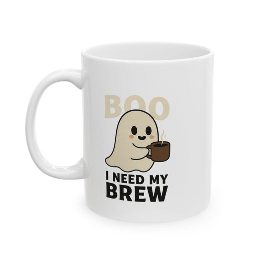 Boo I Need My Brew- Halloween Funny Coffee Mug - Chubby Little Cheeks Co.