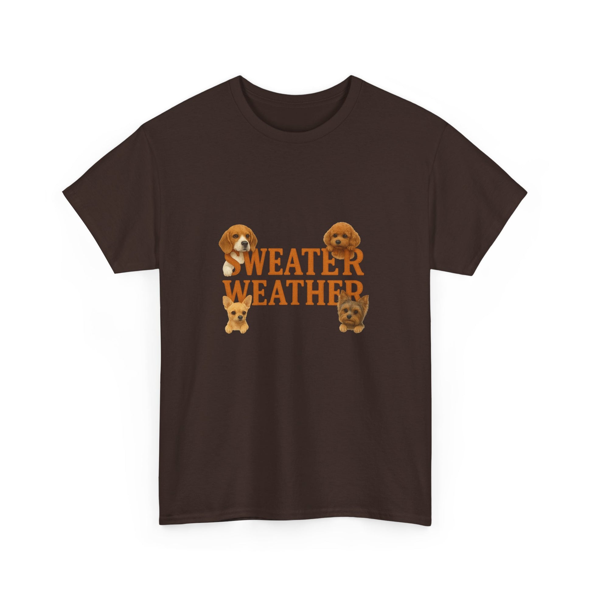 Sweater Weather Dog Tee, Unisex Heavy Cotton Tee, Fall Apparel - Chubby Little Cheeks Co.
