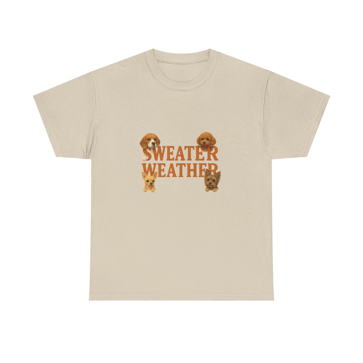 Sweater Weather Dog Tee, Unisex Heavy Cotton Tee, Fall Apparel - Chubby Little Cheeks Co.