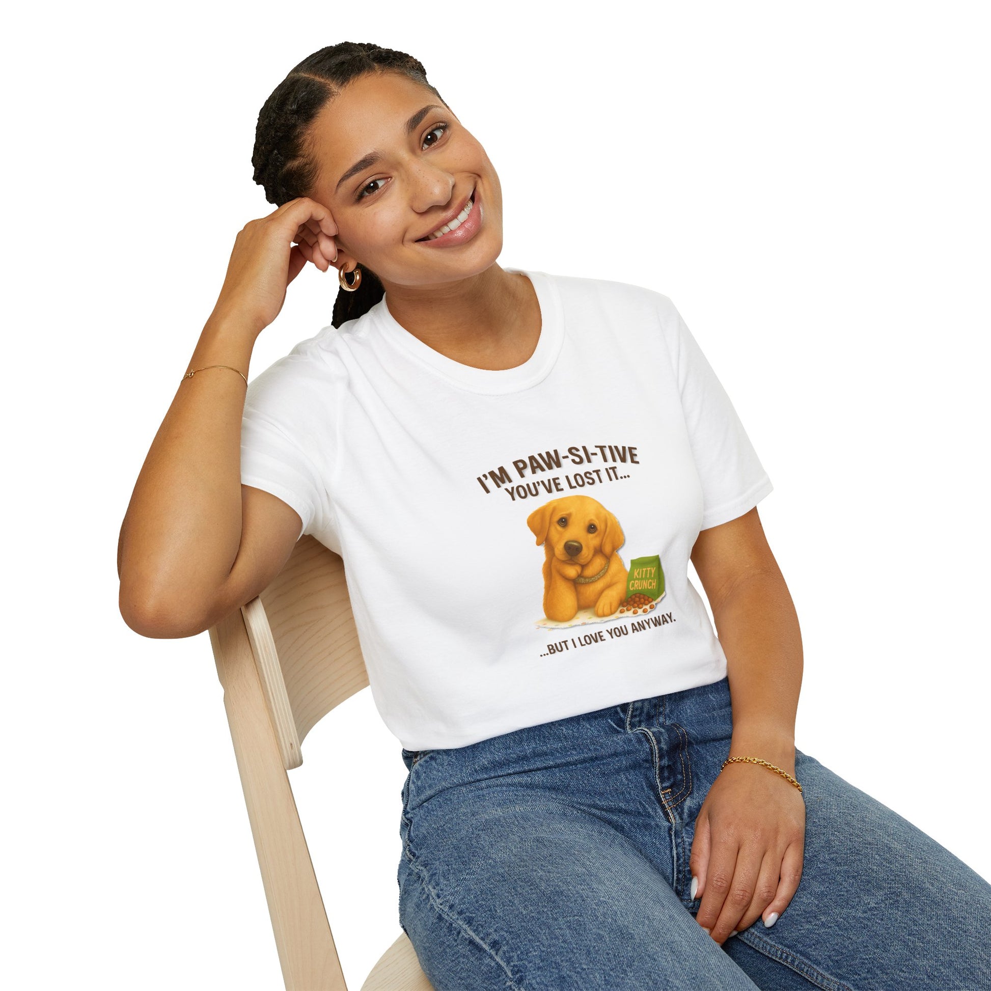 Golden Retriever Funny Pet Tee – “I’m Paw-si-tive You’ve Lost It… But I Love You Anyway” - Chubby Little Cheeks Co.
