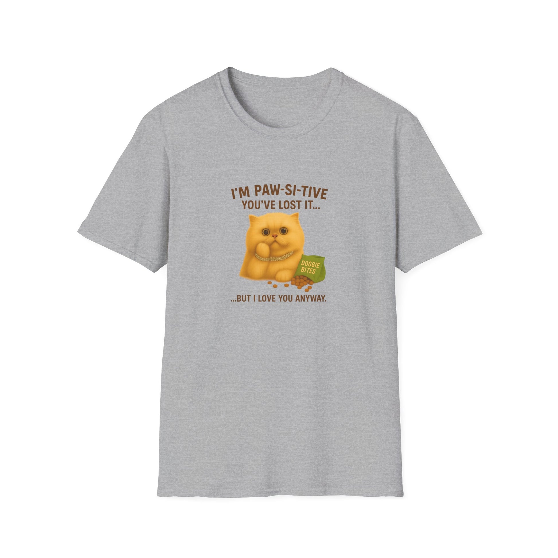 I’m Paw-si-tive You’ve Lost It Cat T-Shirt – Funny Persian Cat With Doggie Treats - Chubby Little Cheeks Co.