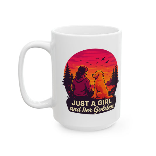 Just A Girl And Her Golden- Ceramic Mug - Chubby Little Cheeks Co.