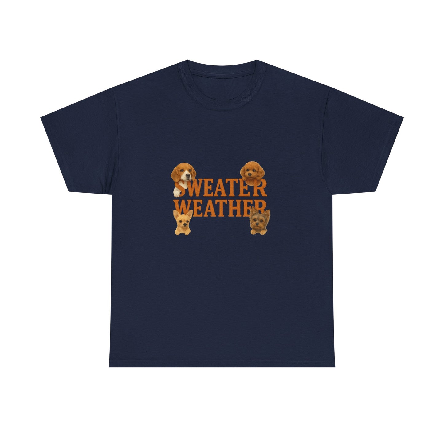 Sweater Weather Dog Tee, Unisex Heavy Cotton Tee, Fall Apparel - Chubby Little Cheeks Co.