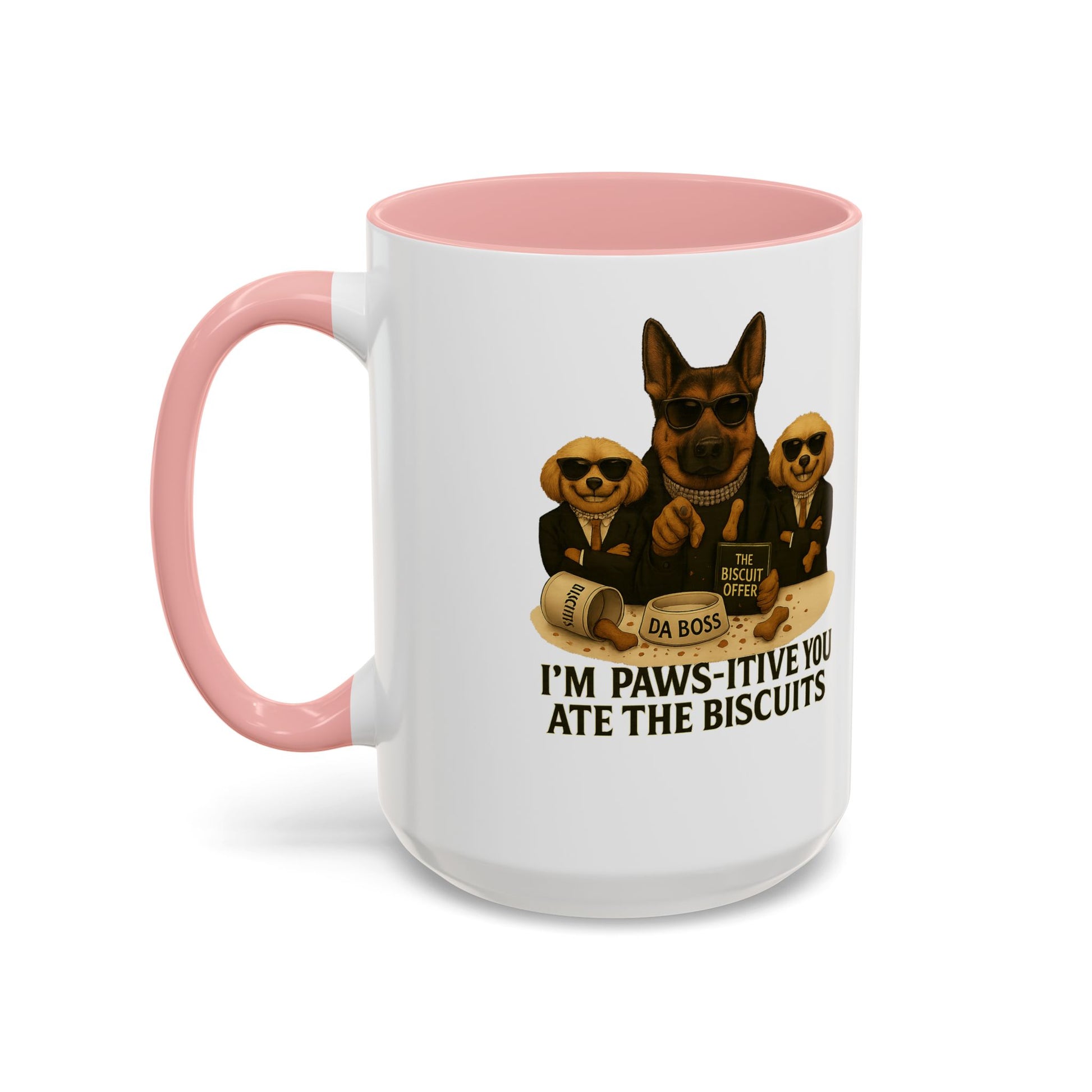 Paw-Si-Tive Blame-Godfather-Style Dog Mug, German Shepherd “Da Boss,” Multipoos, Mafia Parody - Chubby Little Cheeks Co.