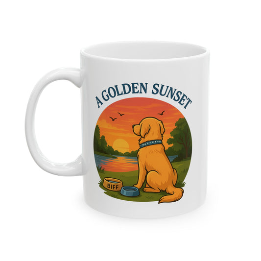 A Golden Sunset- Ceramic Mug - Perfect for Dog Lovers - Chubby Little Cheeks Co.