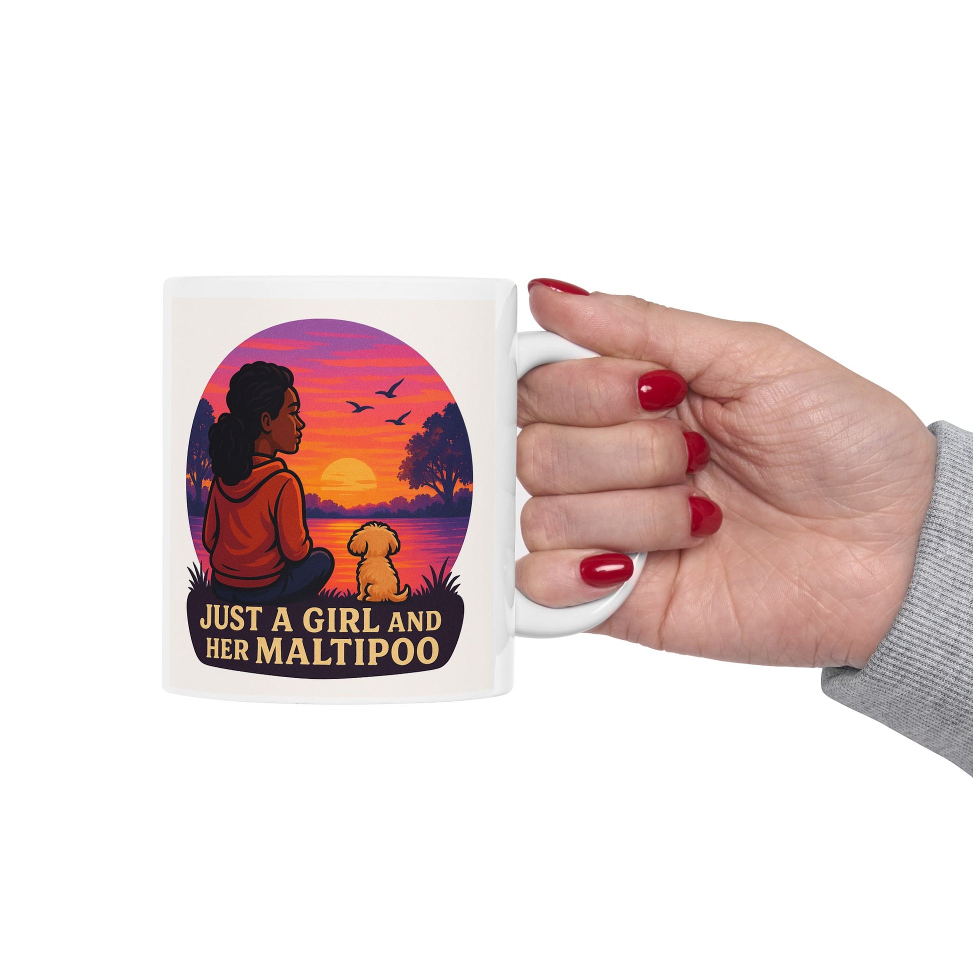 Just a Girl and Her Maltipoo, Ceramic Dog Mug - Chubby Little Cheeks Co.