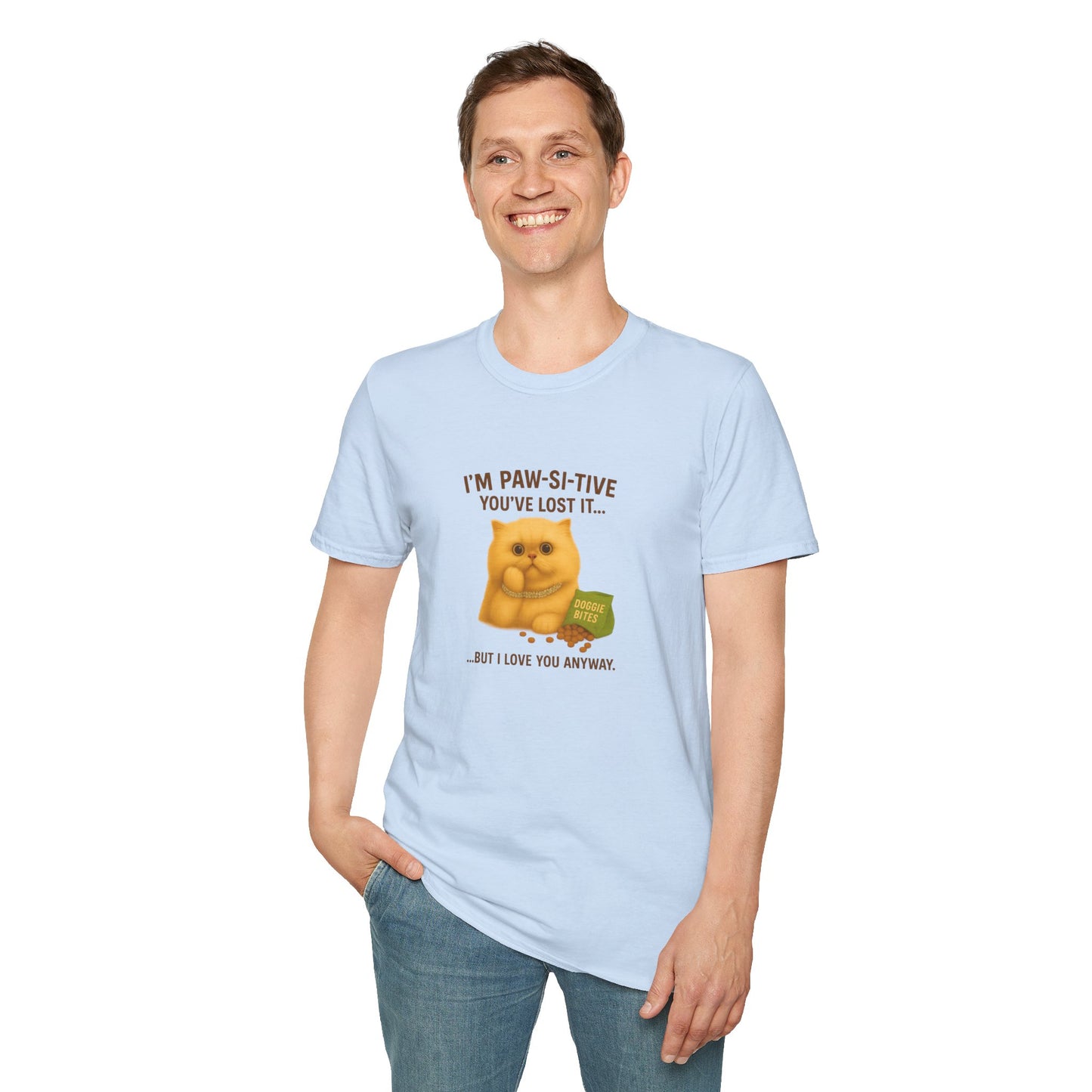 I’m Paw-si-tive You’ve Lost It Cat T-Shirt – Funny Persian Cat With Doggie Treats - Chubby Little Cheeks Co.