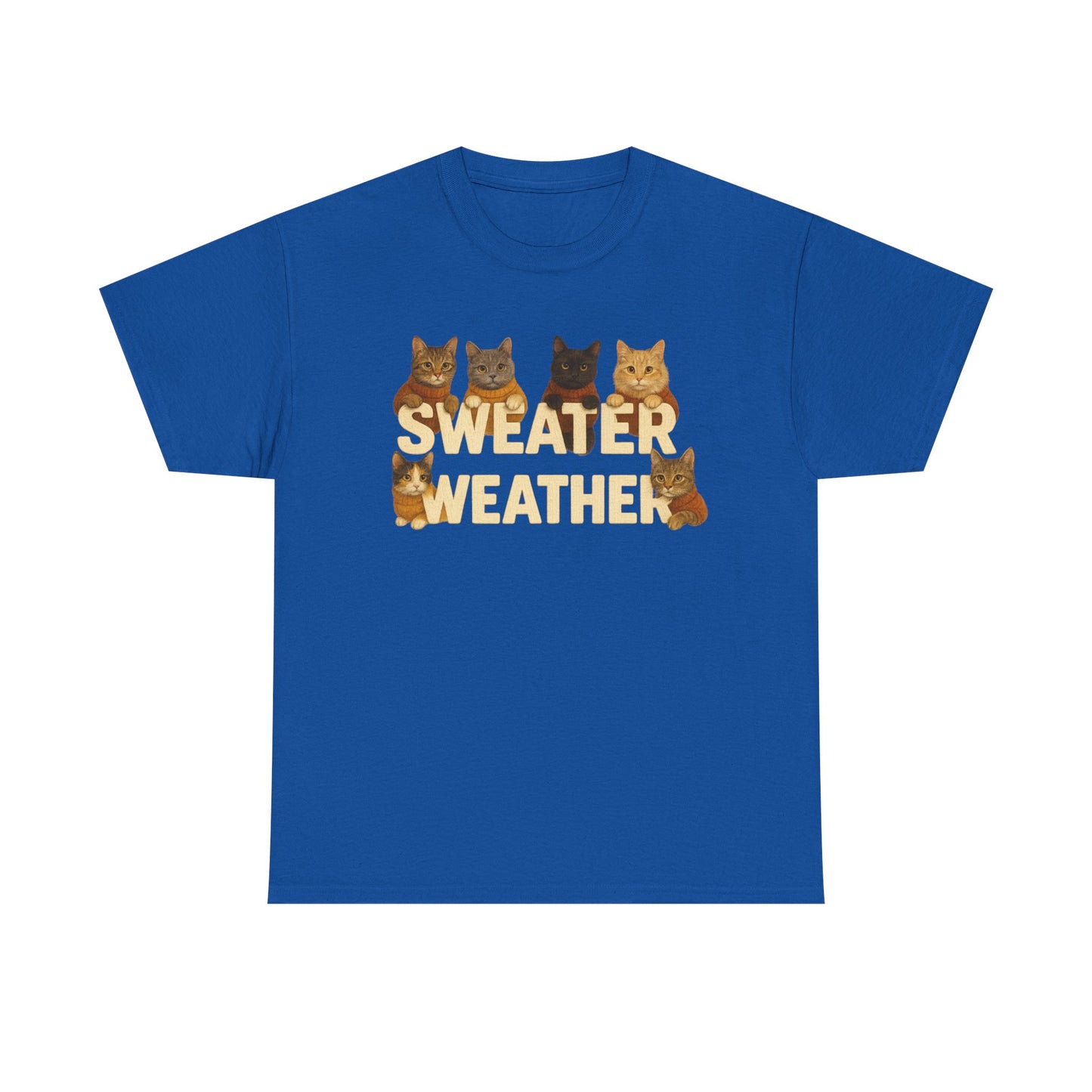 Sweater Weather Cat Tee, Cute Fall Apparel - Chubby Little Cheeks Co.
