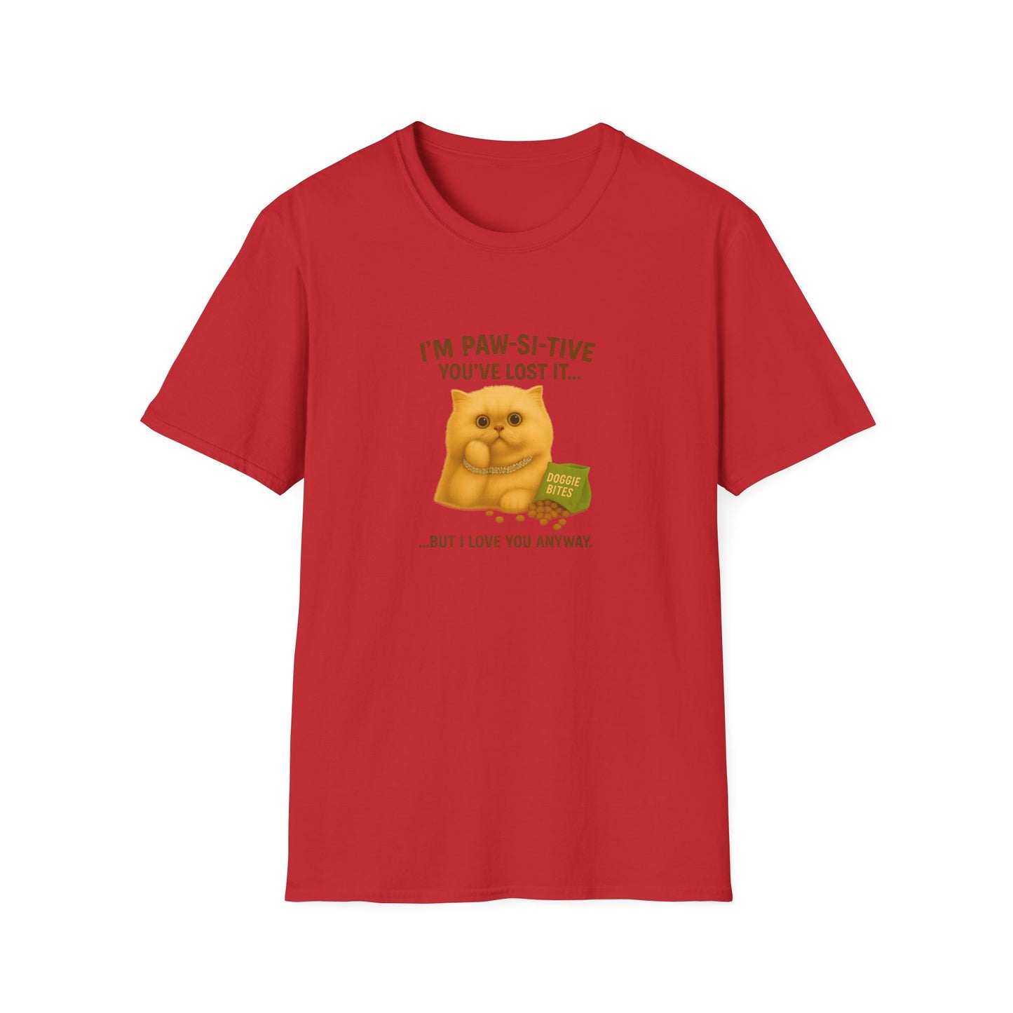 I’m Paw-si-tive You’ve Lost It Cat T-Shirt – Funny Persian Cat With Doggie Treats - Chubby Little Cheeks Co.