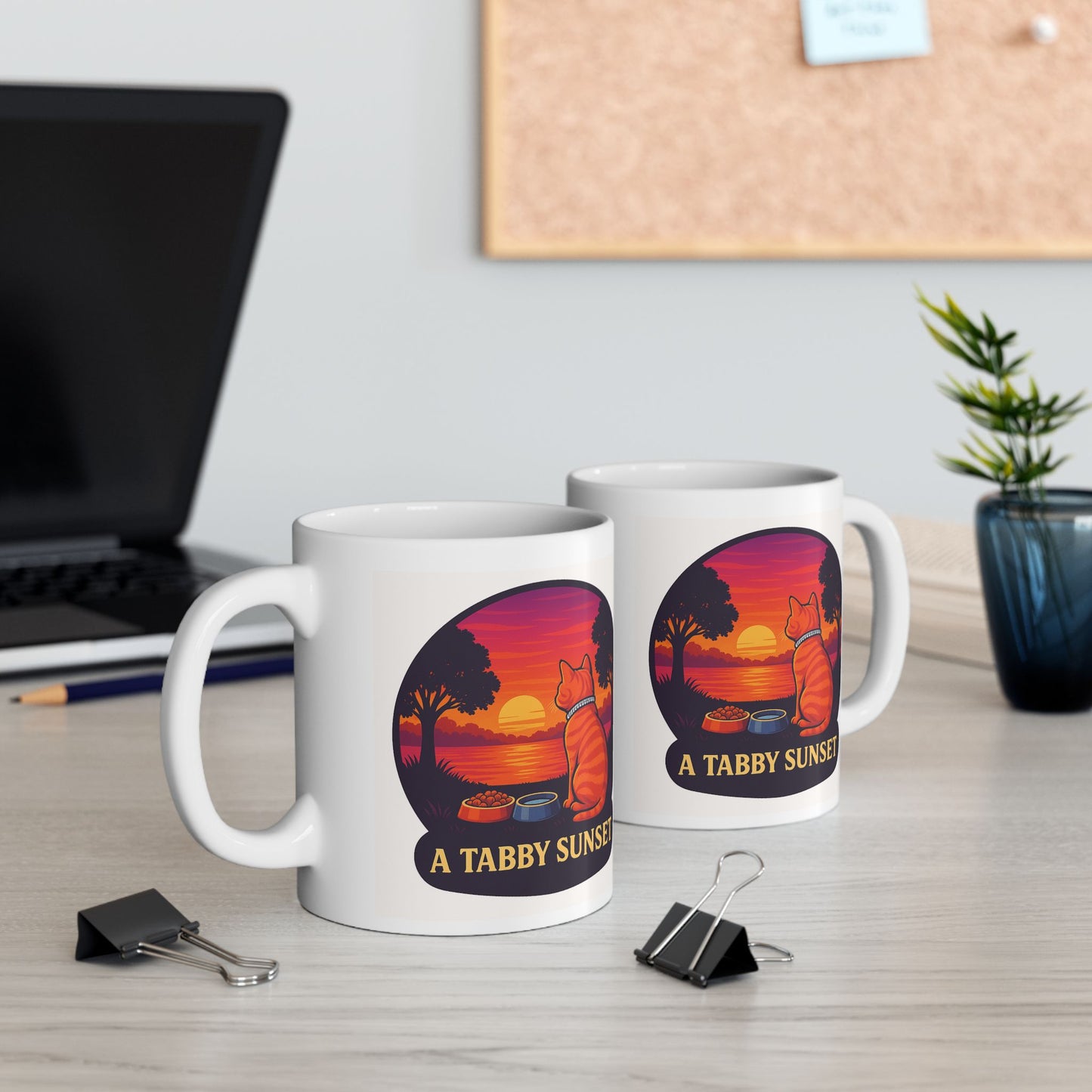 A Tabby Sunset, Serenity Ceramic Mug, Perfect for Coffee Lovers - Chubby Little Cheeks Co.