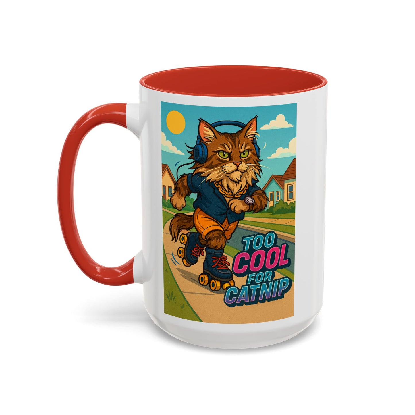 🐈 Male Maine Coon Cat on Roller Skates – Too Cool for Catnip - Chubby Little Cheeks Co.