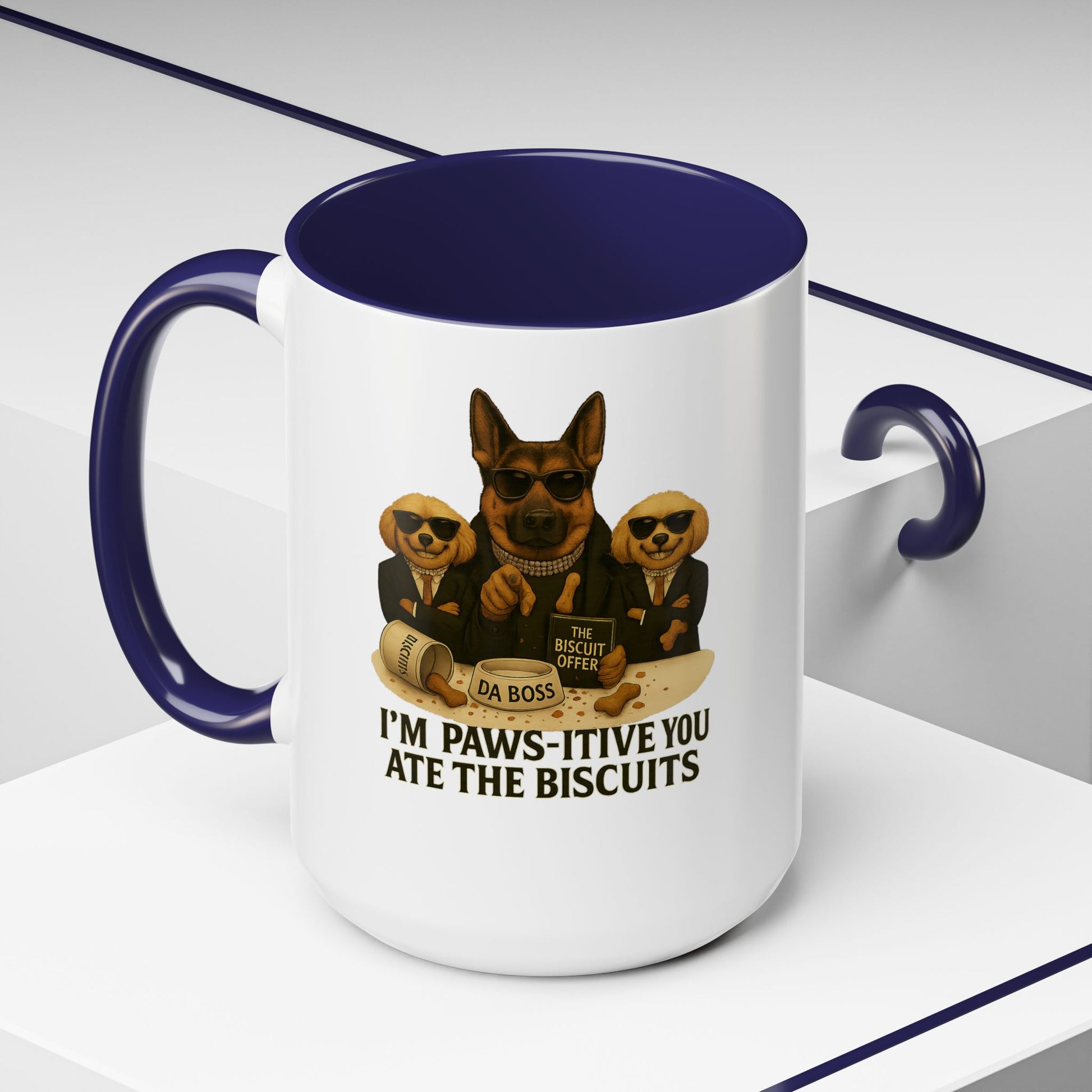 Paw-Si-Tive Blame-Godfather-Style Dog Mug, German Shepherd “Da Boss,” Multipoos, Mafia Parody - Chubby Little Cheeks Co.