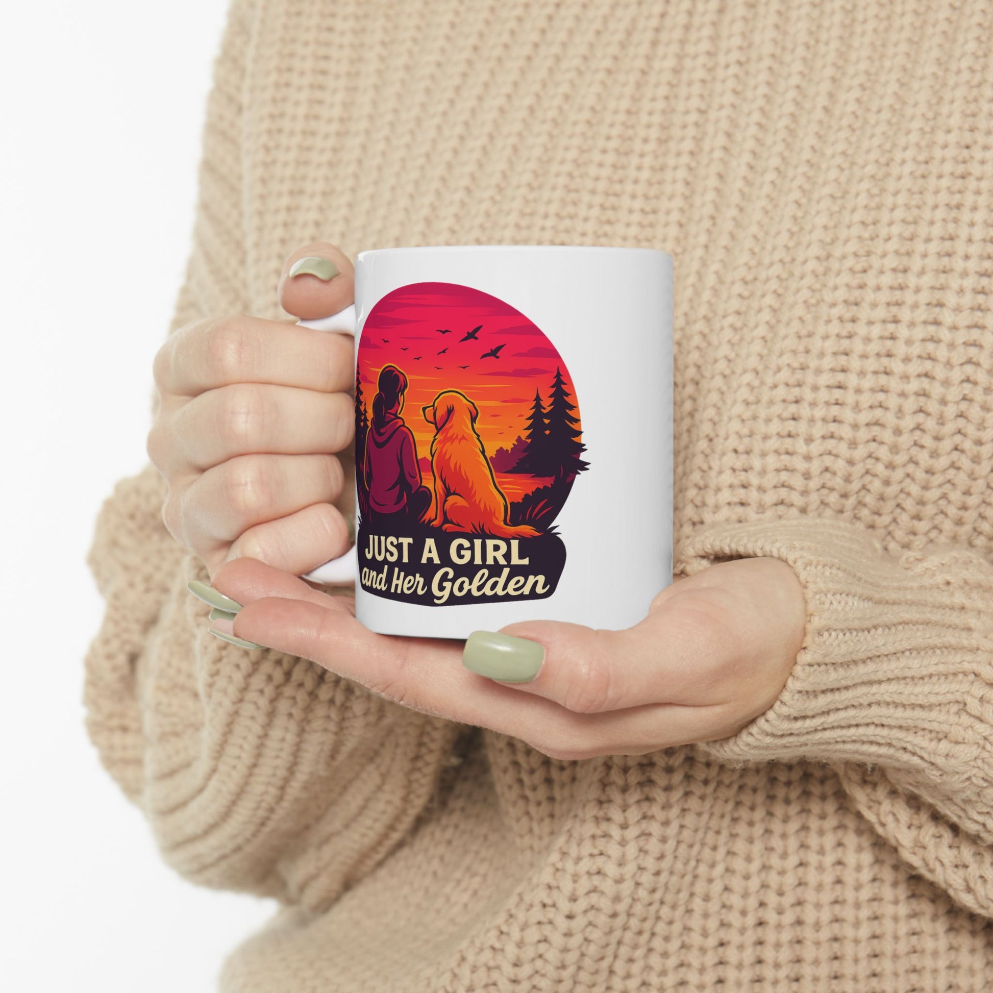 Just A Girl And Her Golden- Ceramic Mug - Chubby Little Cheeks Co.