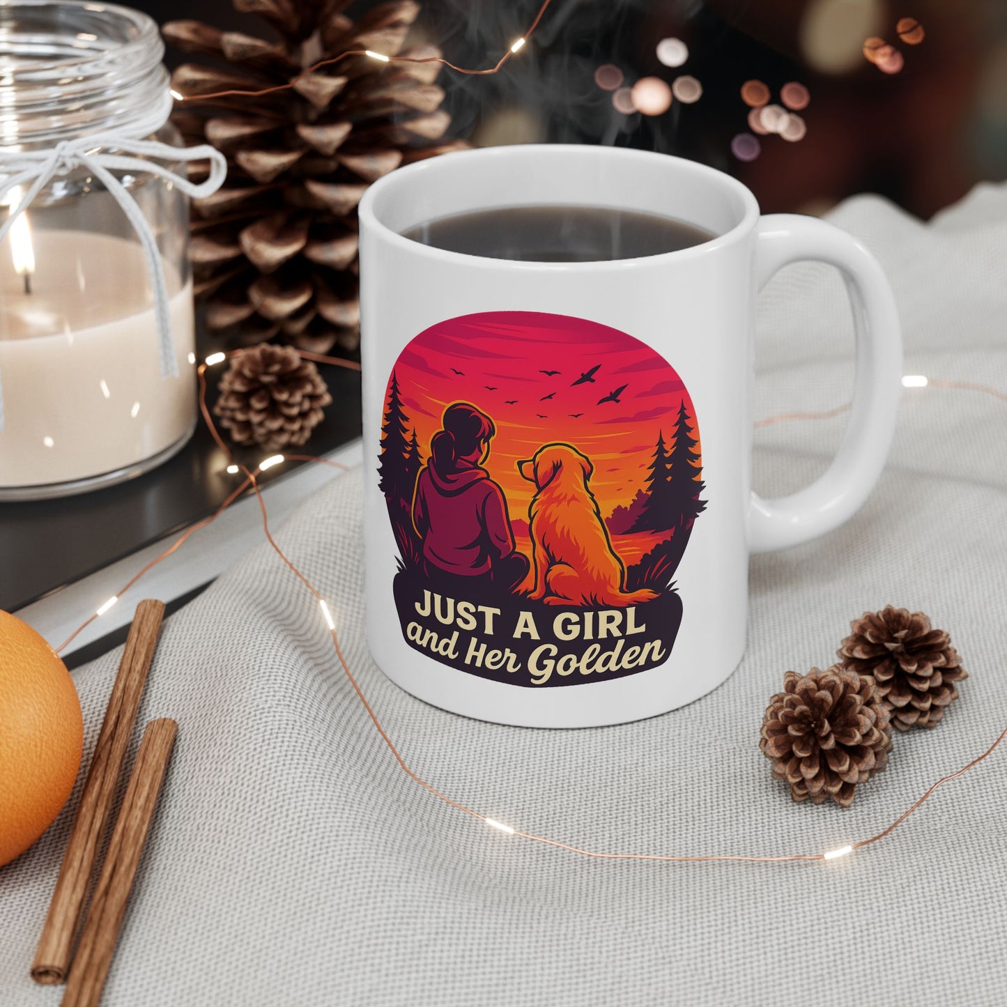 Just A Girl And Her Golden- Ceramic Mug - Chubby Little Cheeks Co.