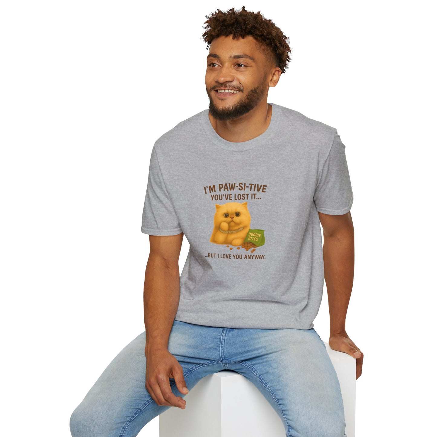 I’m Paw-si-tive You’ve Lost It Cat T-Shirt – Funny Persian Cat With Doggie Treats - Chubby Little Cheeks Co.
