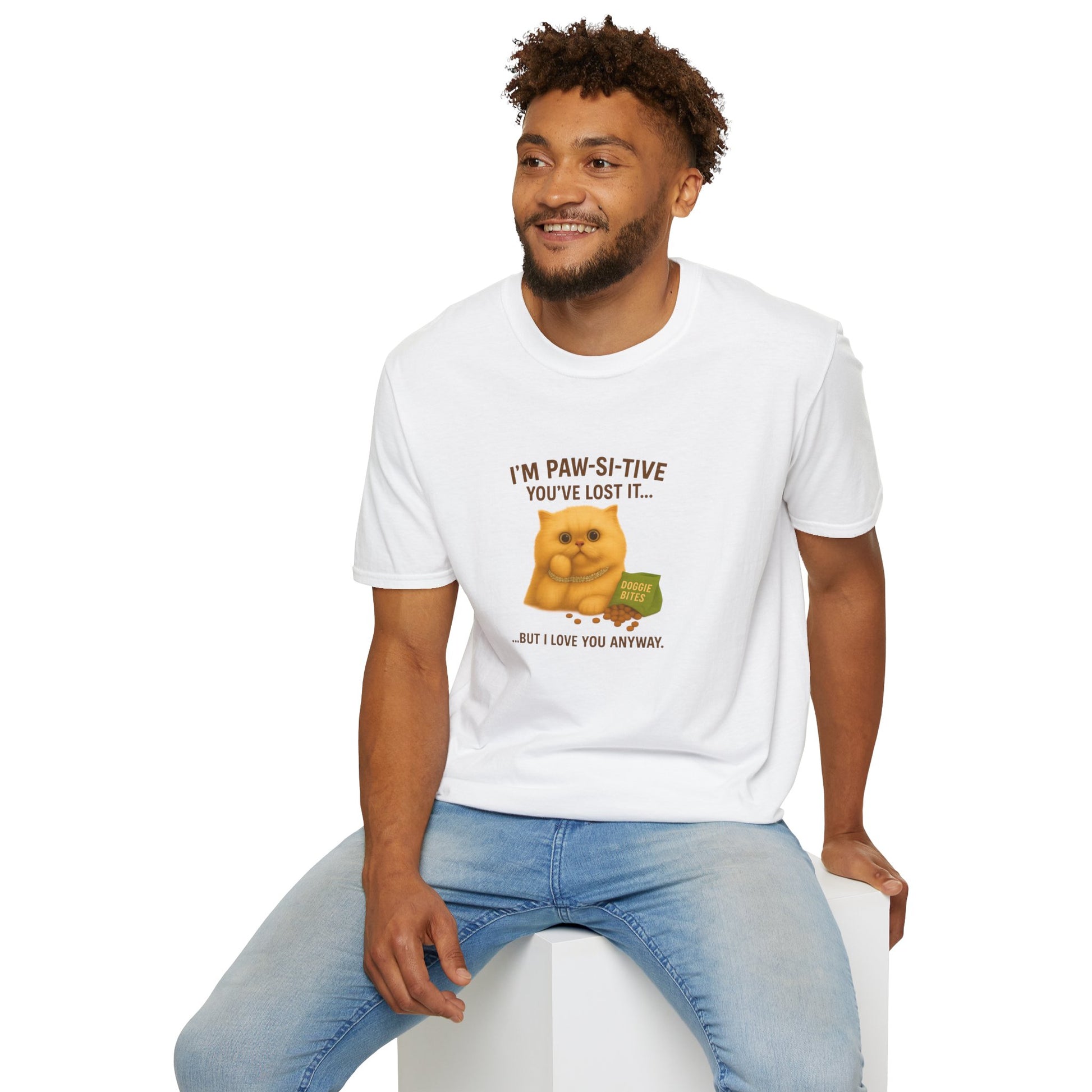 I’m Paw-si-tive You’ve Lost It Cat T-Shirt – Funny Persian Cat With Doggie Treats - Chubby Little Cheeks Co.