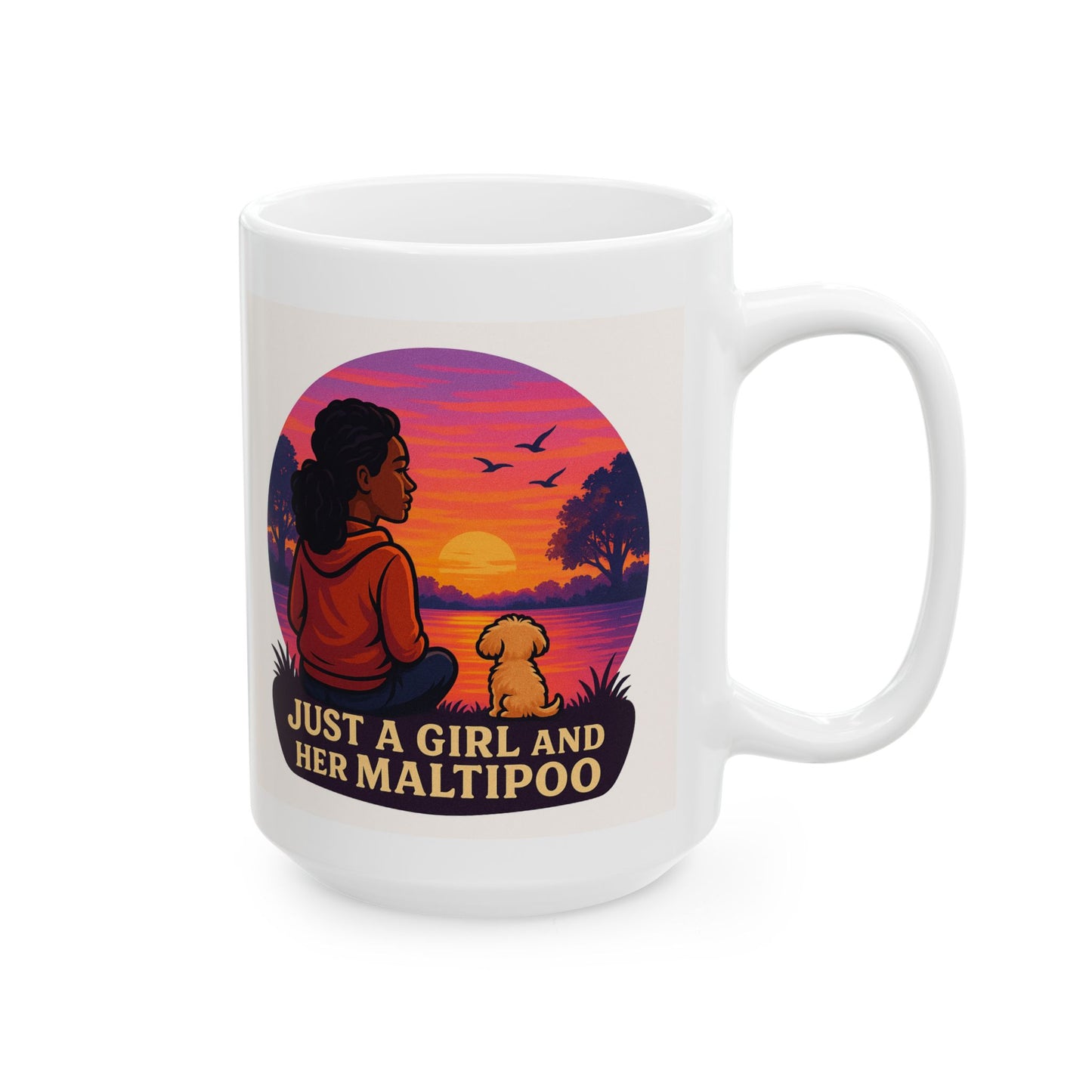 Just a Girl and Her Maltipoo, Ceramic Dog Mug - Chubby Little Cheeks Co.