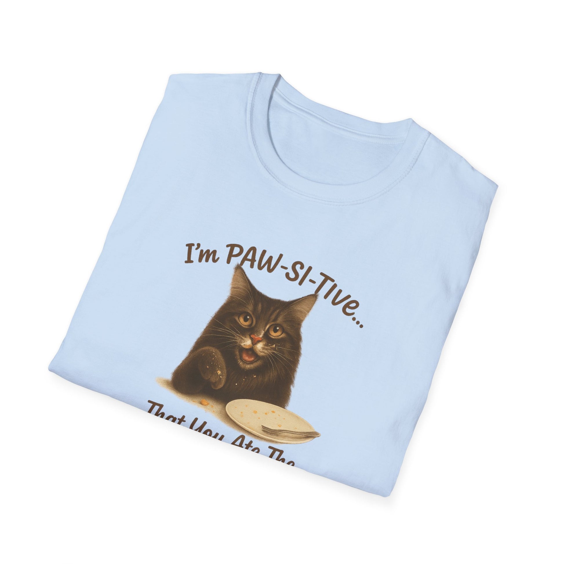 I'm PAW-SI-TIVE That You Ate The Cake, Funny Cat Unisex T-Shirt, - Chubby Little Cheeks Co.