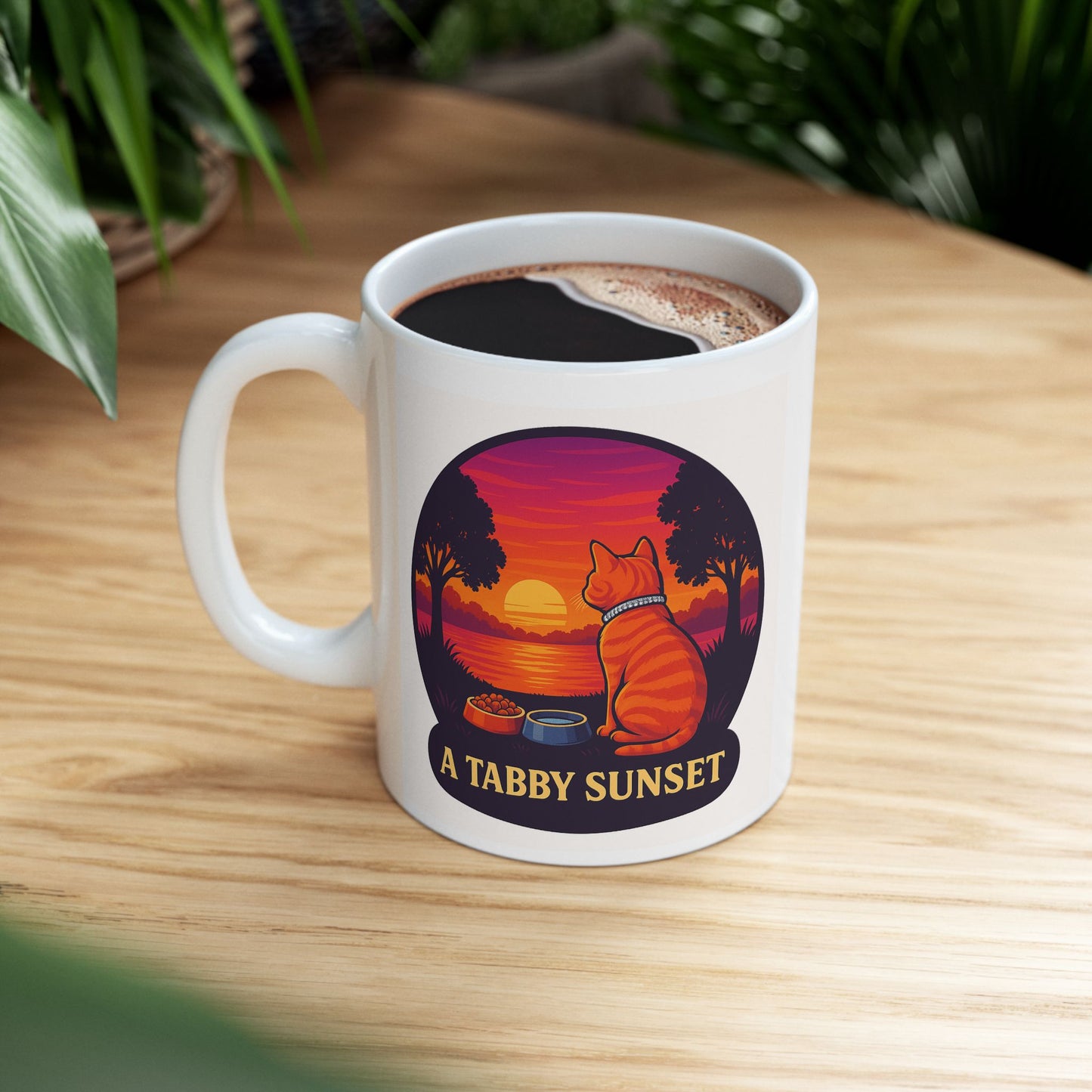 A Tabby Sunset, Serenity Ceramic Mug, Perfect for Coffee Lovers - Chubby Little Cheeks Co.