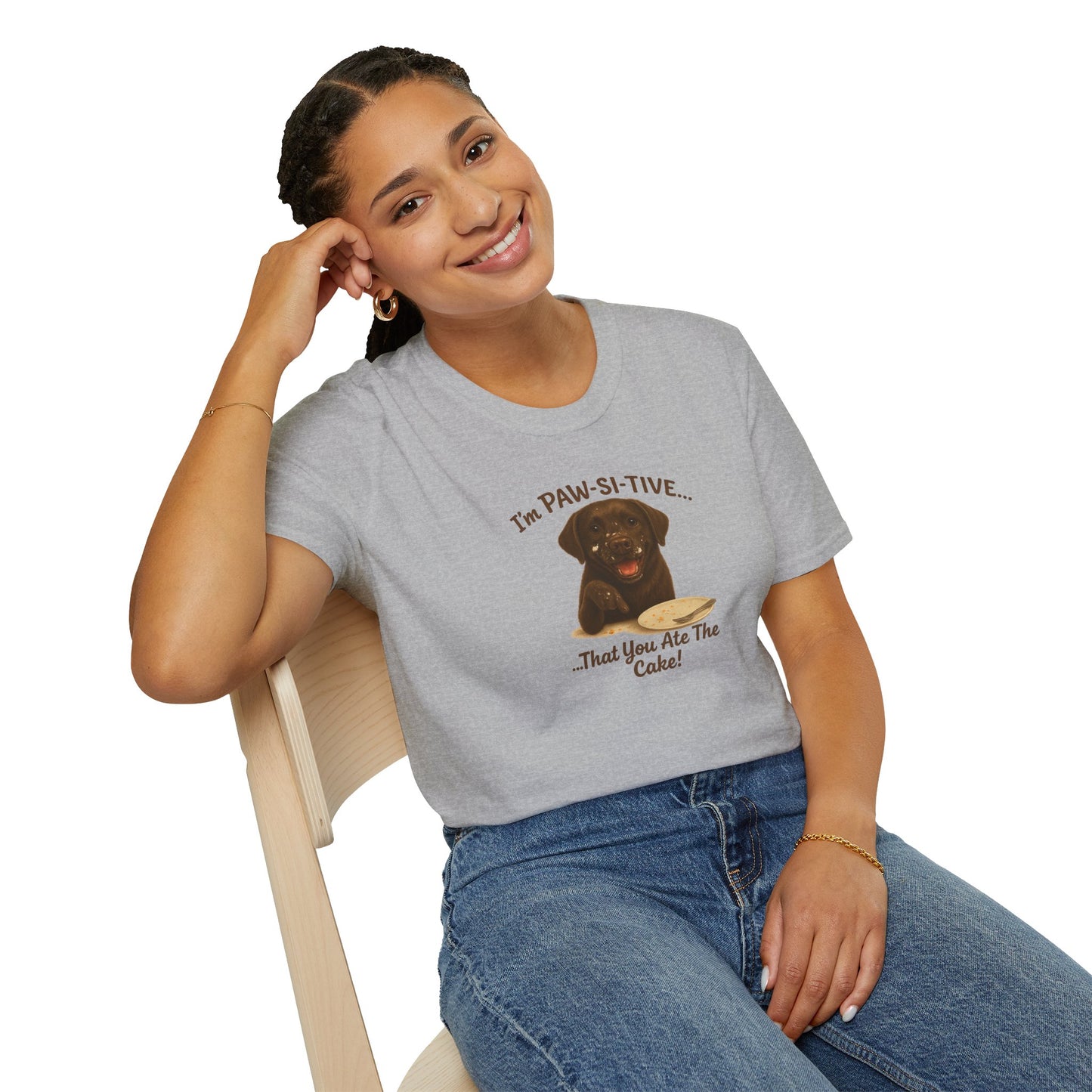 “I’m Paw-Si-Tive That You Ate The Cake!” Funny  Unisex Dog T-Shirt - Chubby Little Cheeks Co.