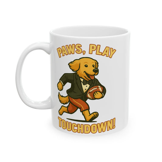Paws Play Touchdown- Fun Ceramic Mug - Chubby Little Cheeks Co.