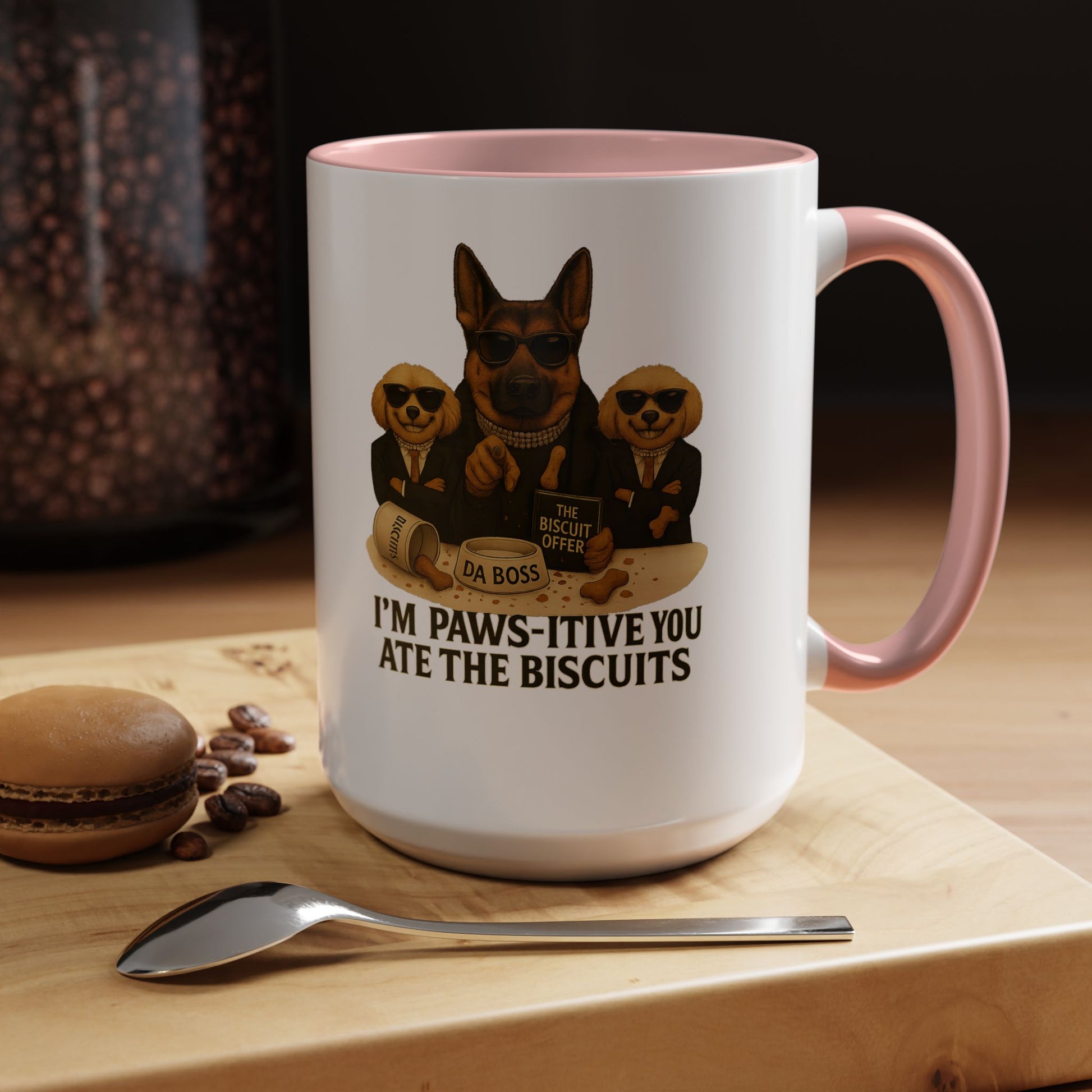 Paw-Si-Tive Blame-Godfather-Style Dog Mug, German Shepherd “Da Boss,” Multipoos, Mafia Parody - Chubby Little Cheeks Co.