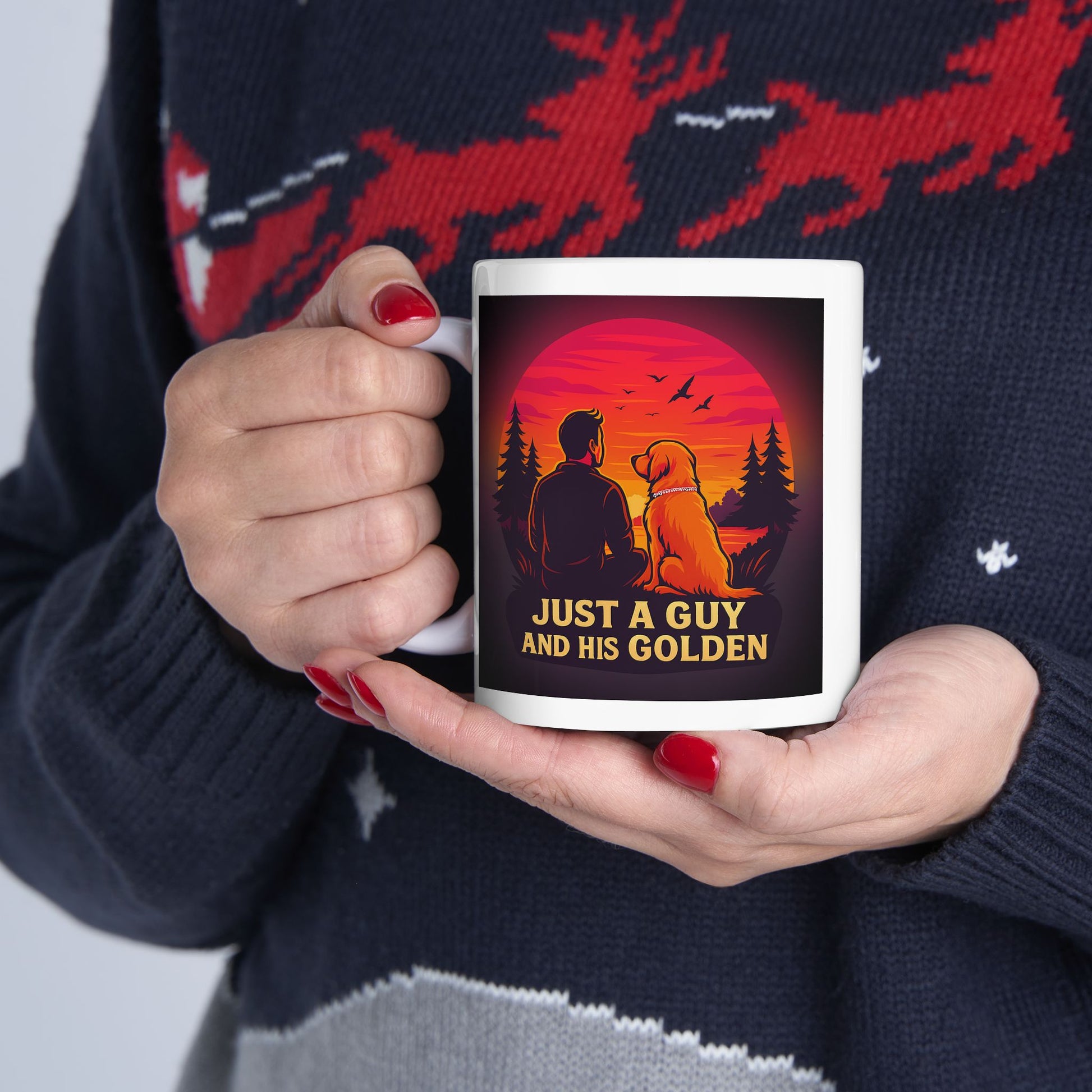 Just a Guy and His Golden — Sunset Ceramic Mug - Chubby Little Cheeks Co.