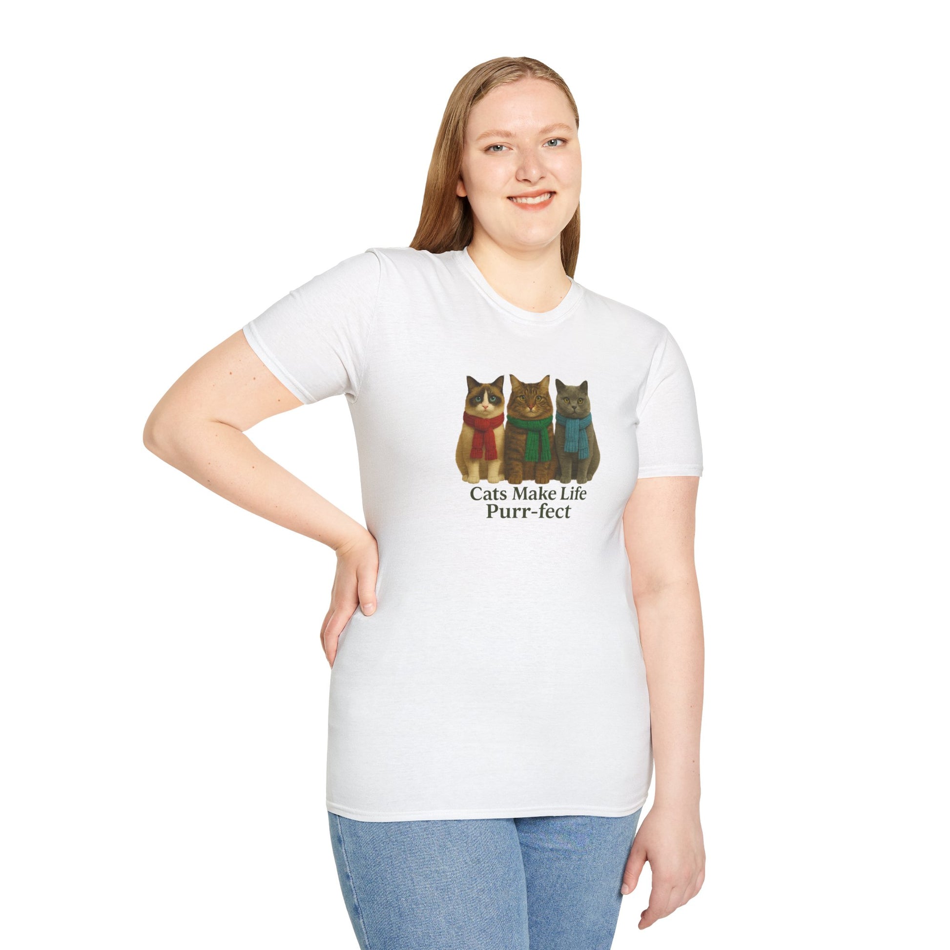 Cats Make Life Purr-fect T-Shirt, Cat Lovers Gift - Chubby Little Cheeks Co.