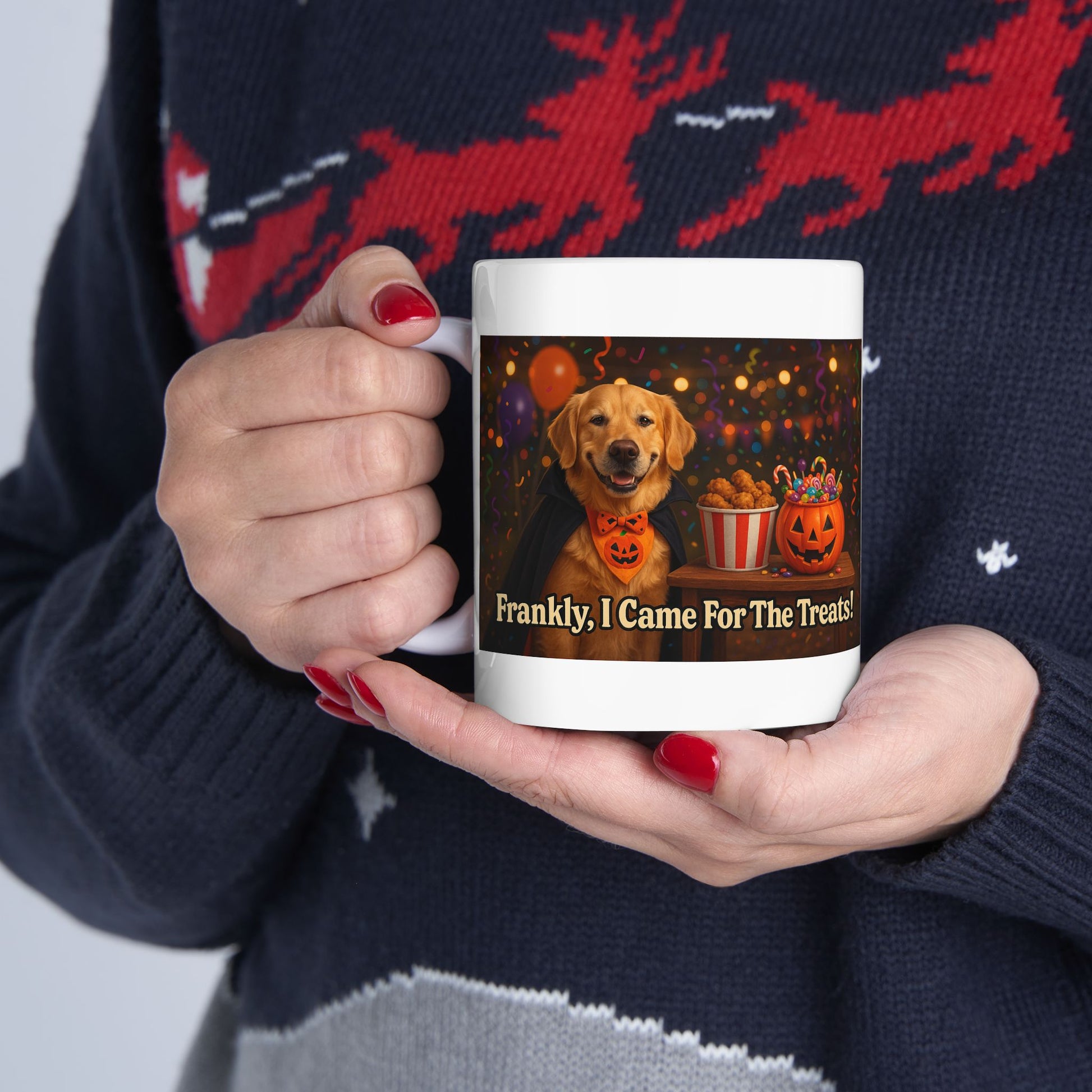 Frankly, I Came For The Treats Ceramic Halloween Mug - Chubby Little Cheeks Co.