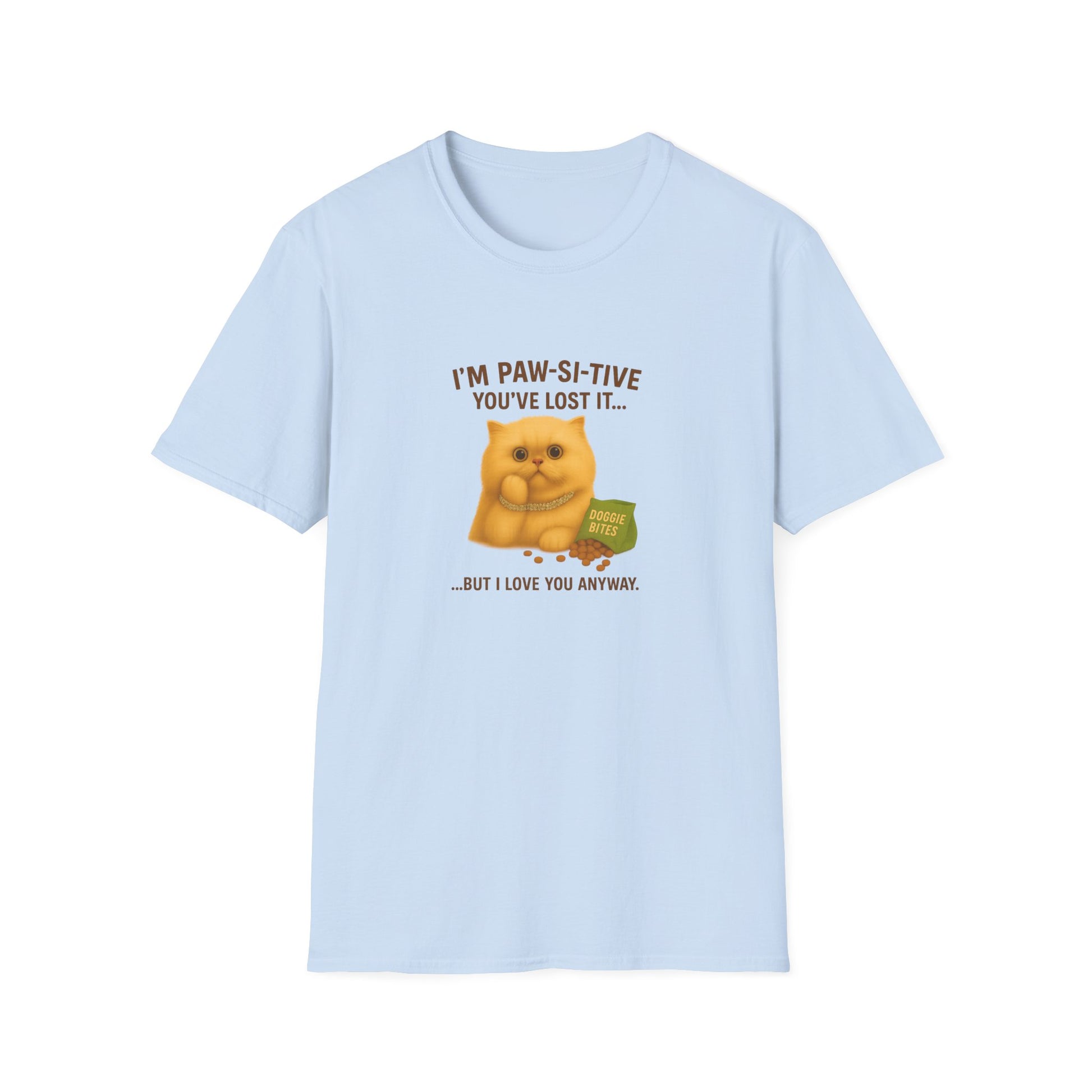 I’m Paw-si-tive You’ve Lost It Cat T-Shirt – Funny Persian Cat With Doggie Treats - Chubby Little Cheeks Co.